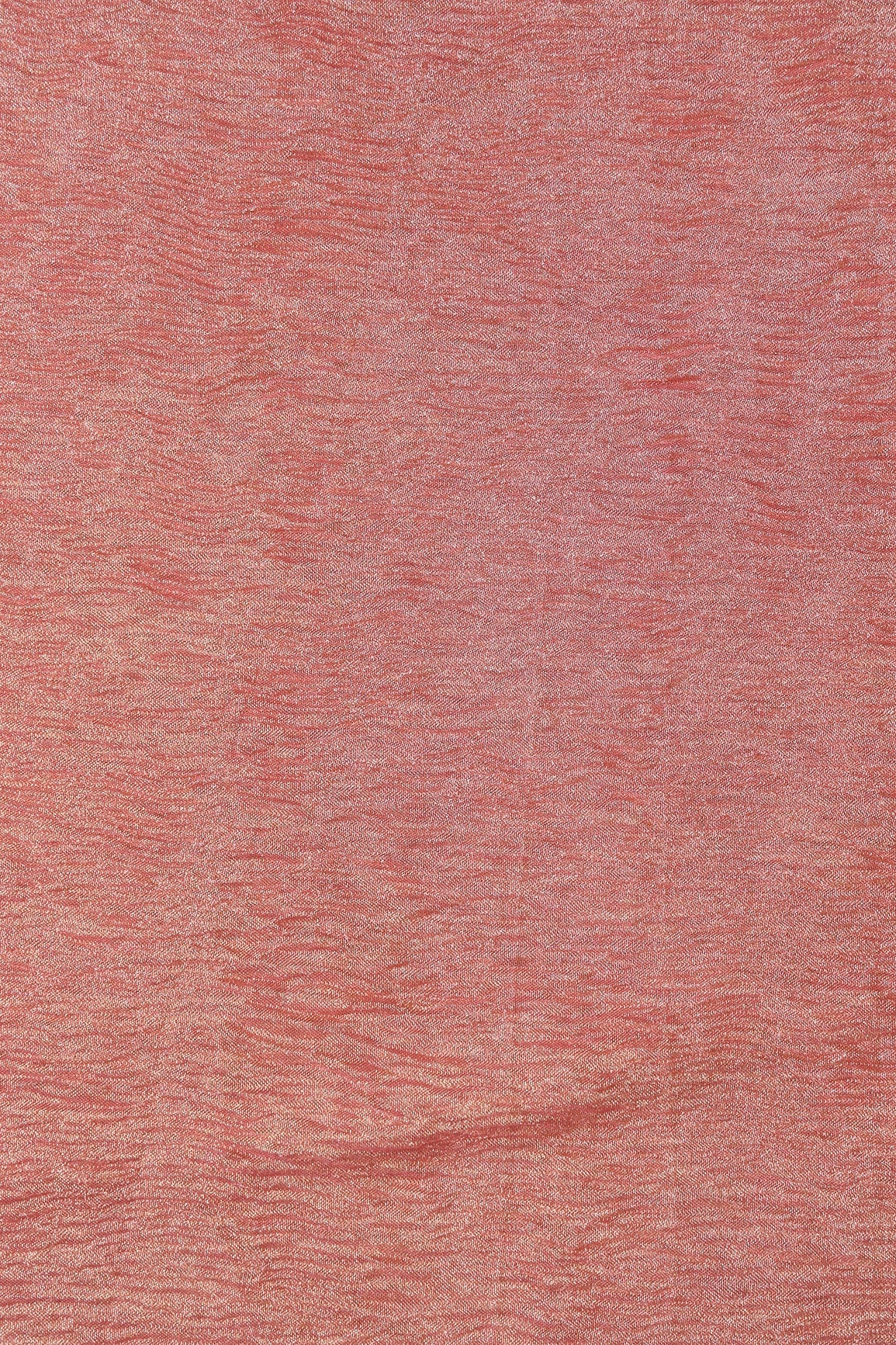 Pink Banarasi Zari Crush Tissue Fabric - doeraa