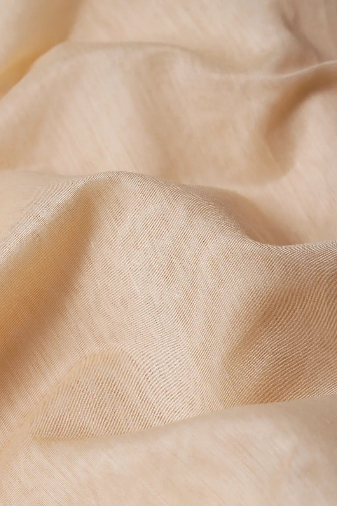 Plain Beige Polyester Chanderi Silk Fabric - doeraa