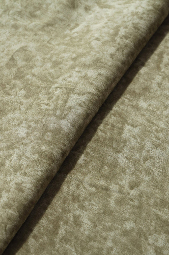 doeraa Plain Fabrics Olive Green And Cream Plain Texture Pattern On Viscose Chanderi Silk Fabric