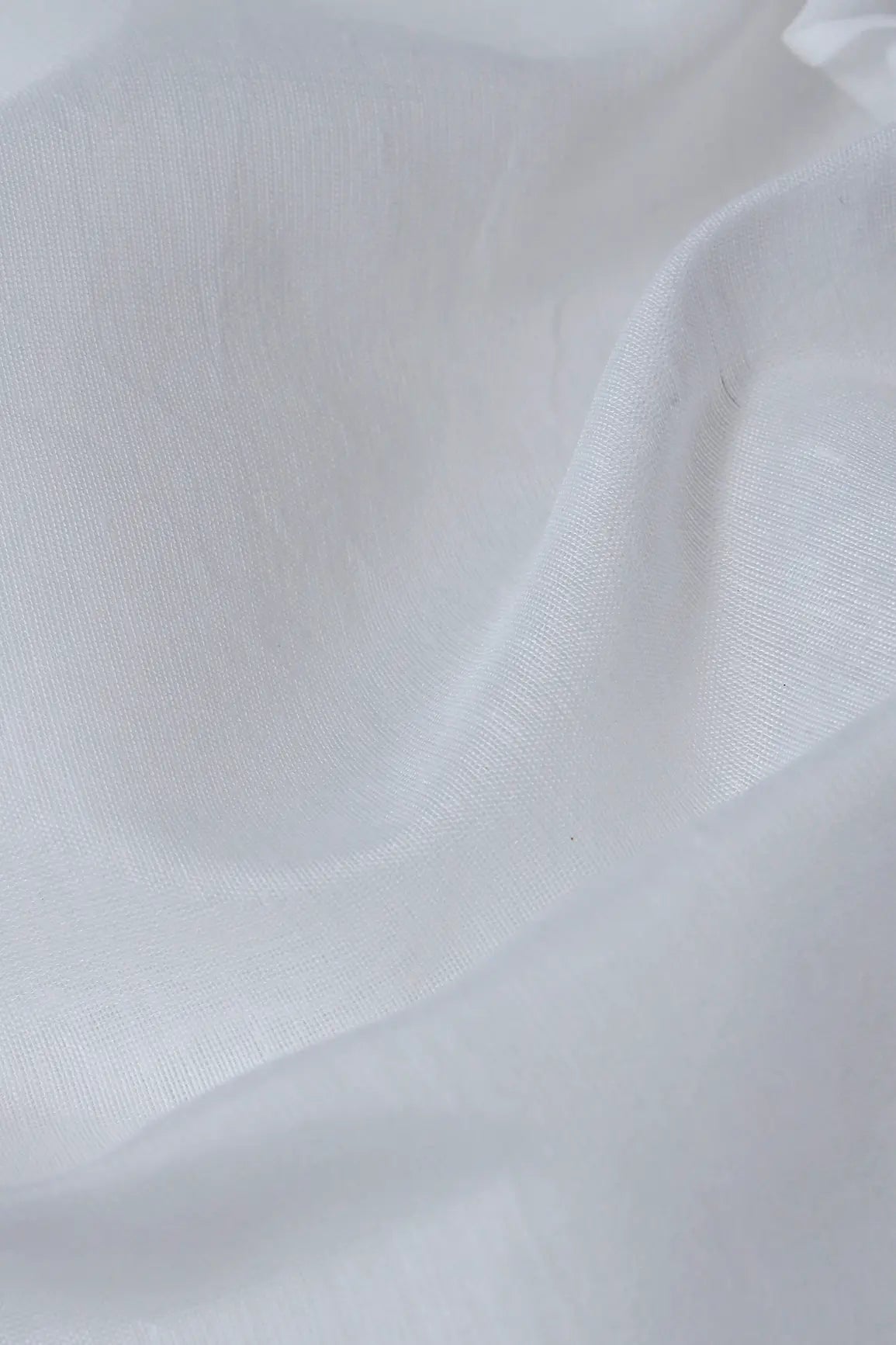 Plain White Polyester Chanderi Silk Fabric - doeraa