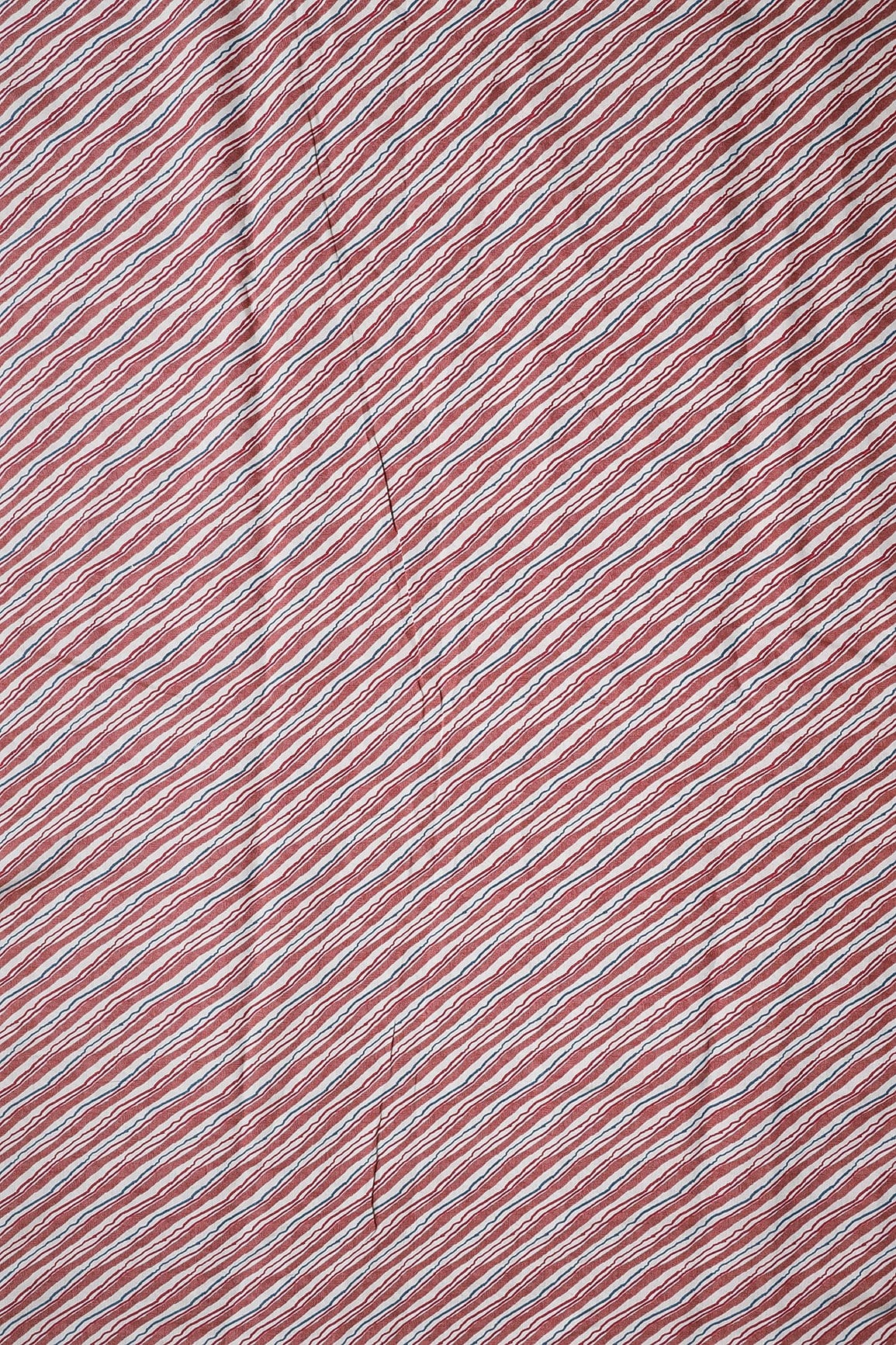 doeraa Prints Cream And Brown Stripes Print On Viscose Chanderi Silk Fabric