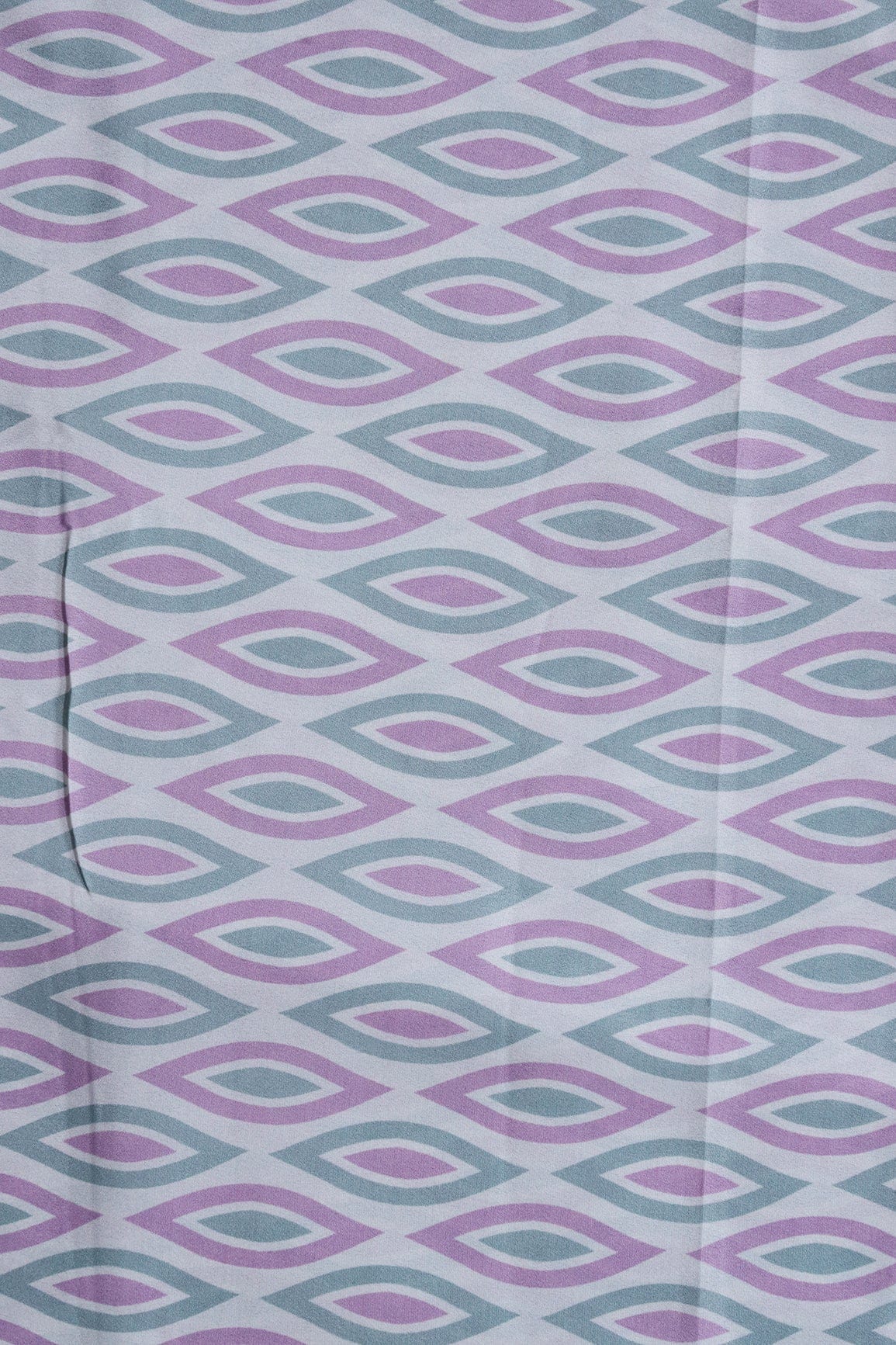 doeraa Prints Lavender And Pastel Green Geometric Pattern Digital Print On French Crepe Fabric