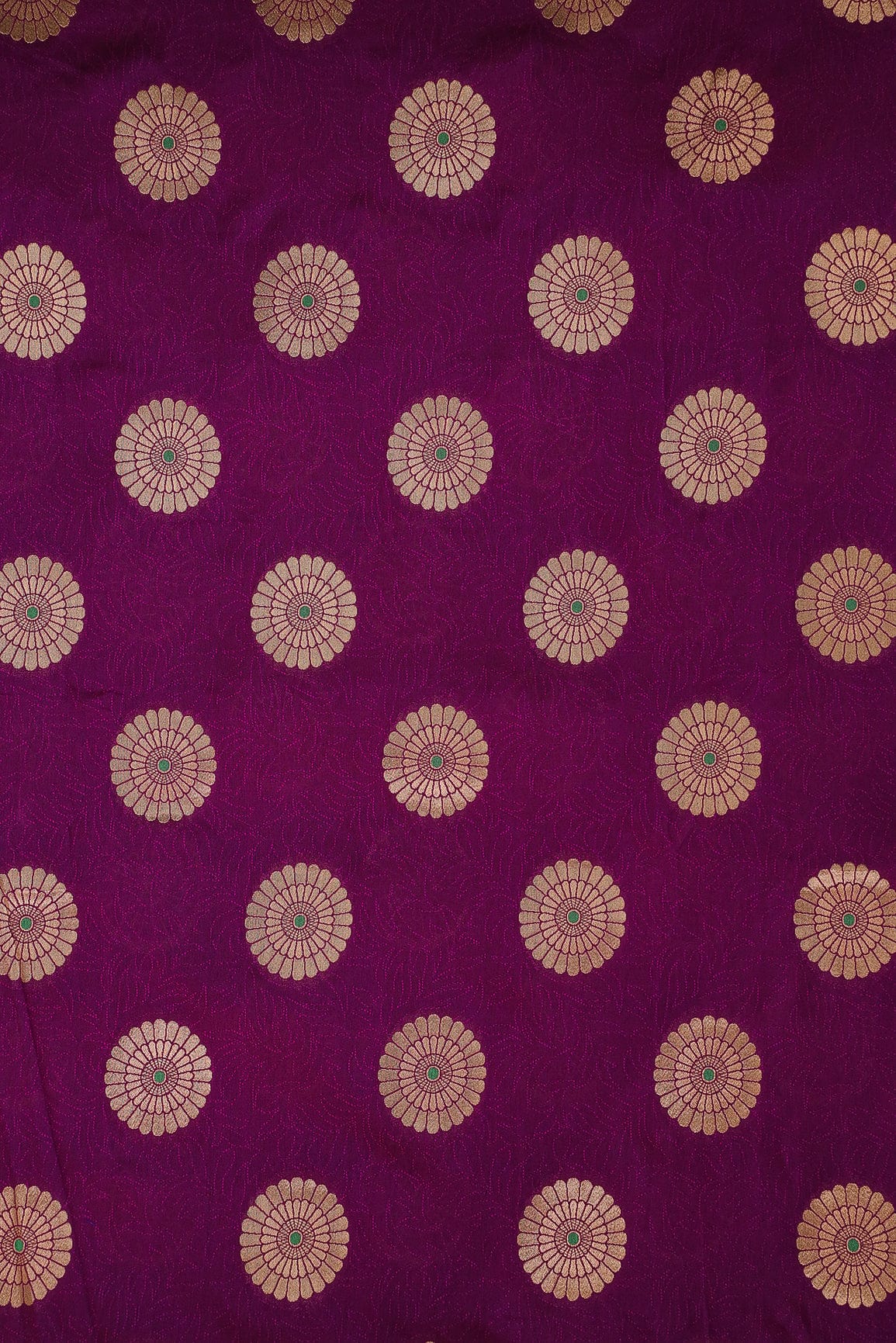 Purle and Gold Motif Banarasi Brocade Fabric - doeraa