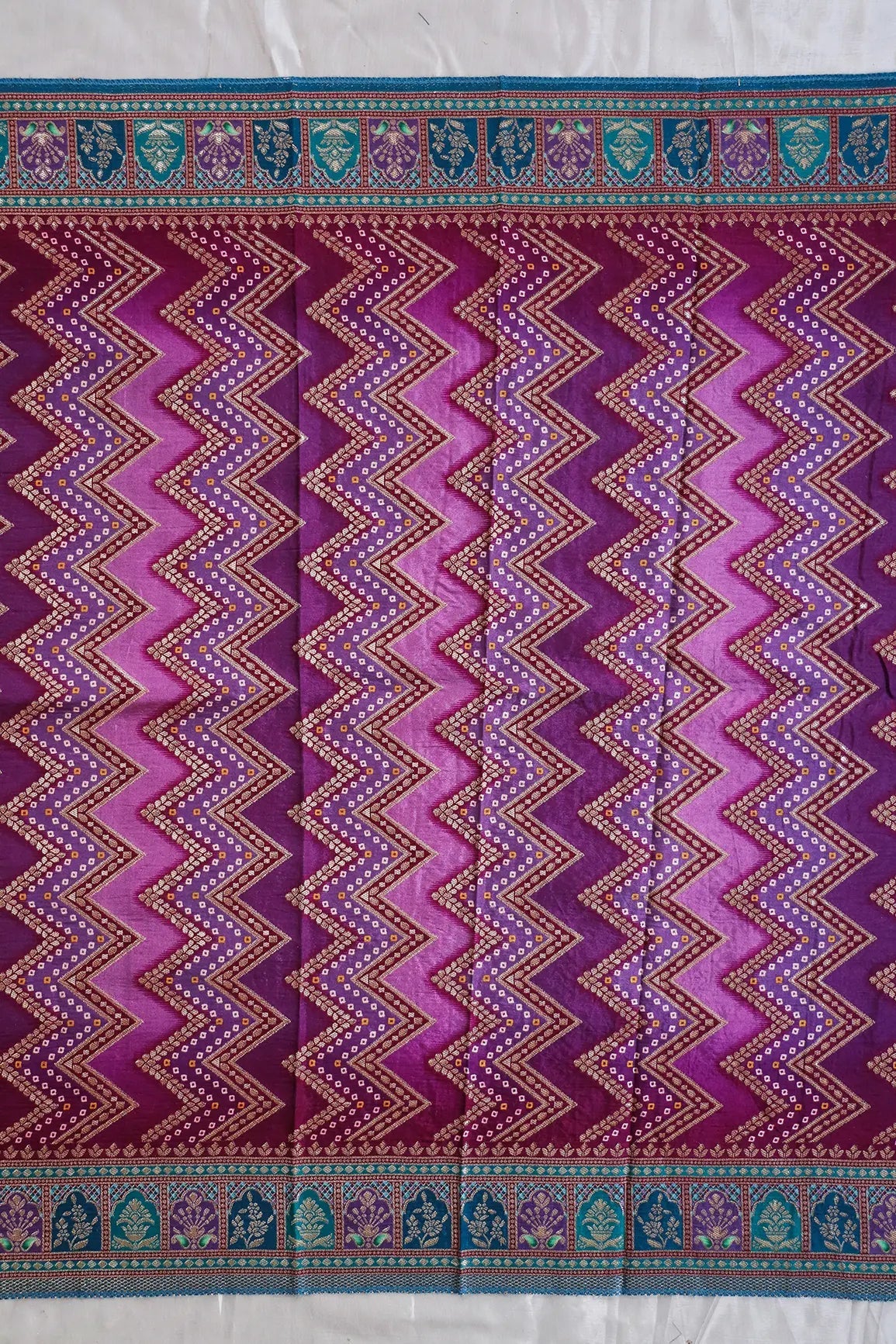 Purple Pure Viscose Dola Silk Jacquard Print Dupatta - doeraa