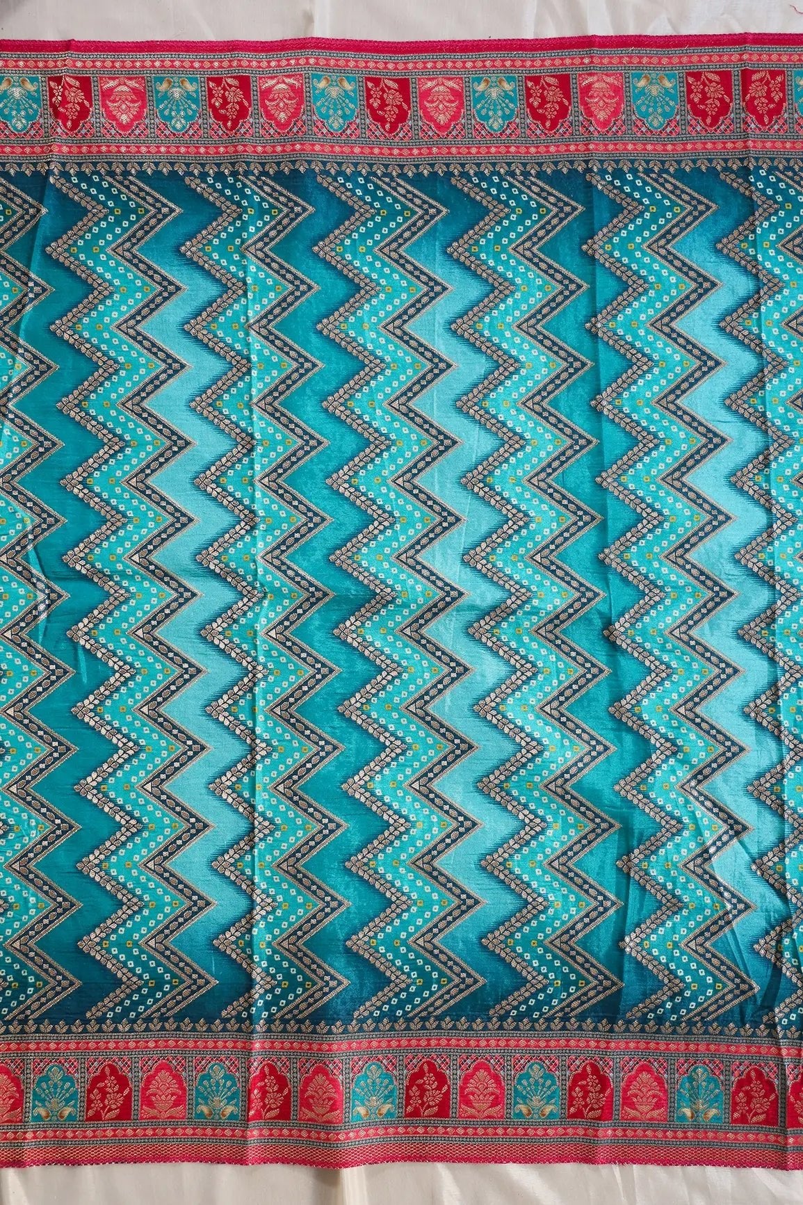 Rama Pure Viscose Dola Silk Jacquard Print Dupatta - doeraa
