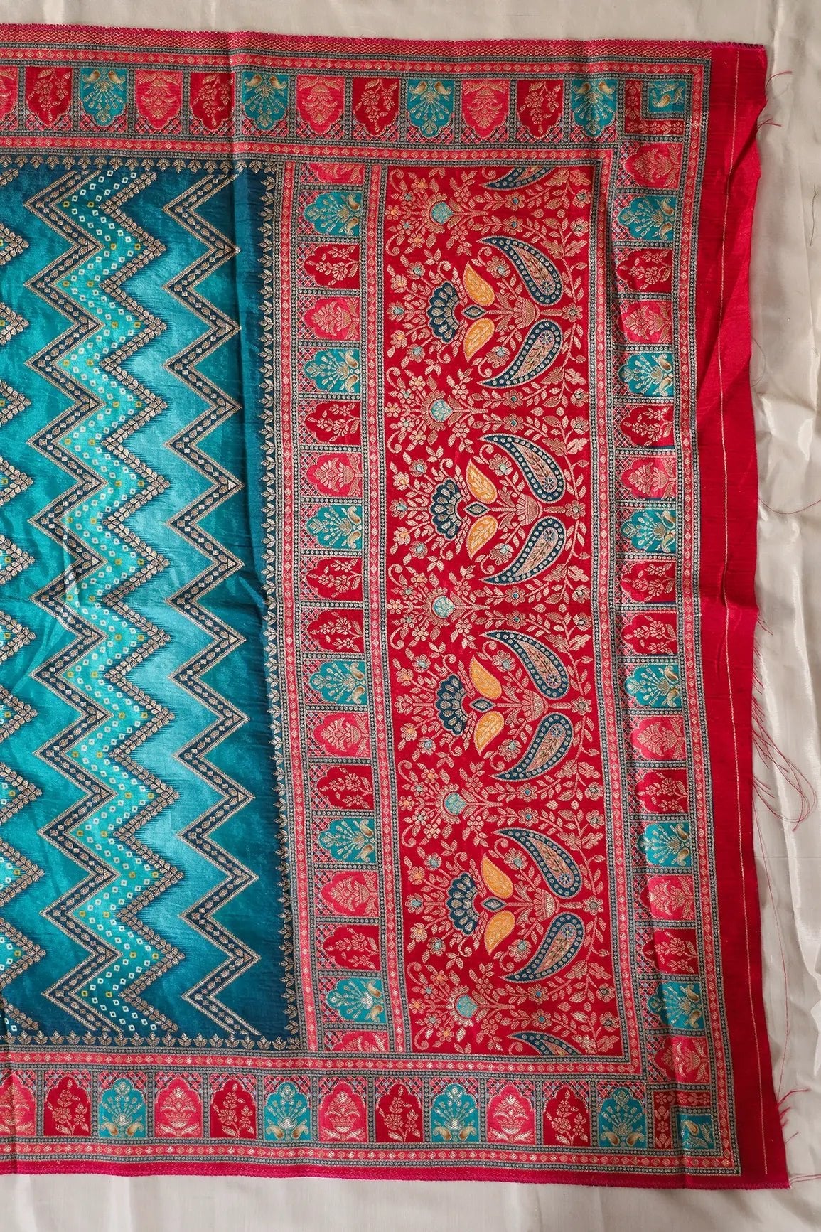 Rama Pure Viscose Dola Silk Jacquard Print Dupatta - doeraa