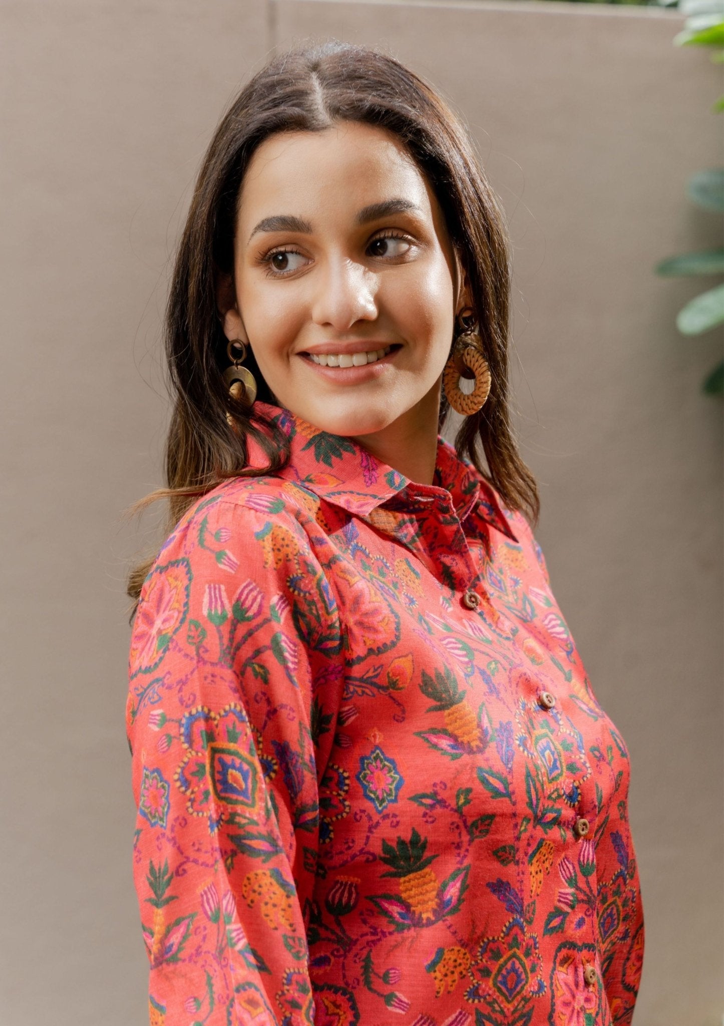 Raya Floral Linen Indian Co - ord Set - doeraa