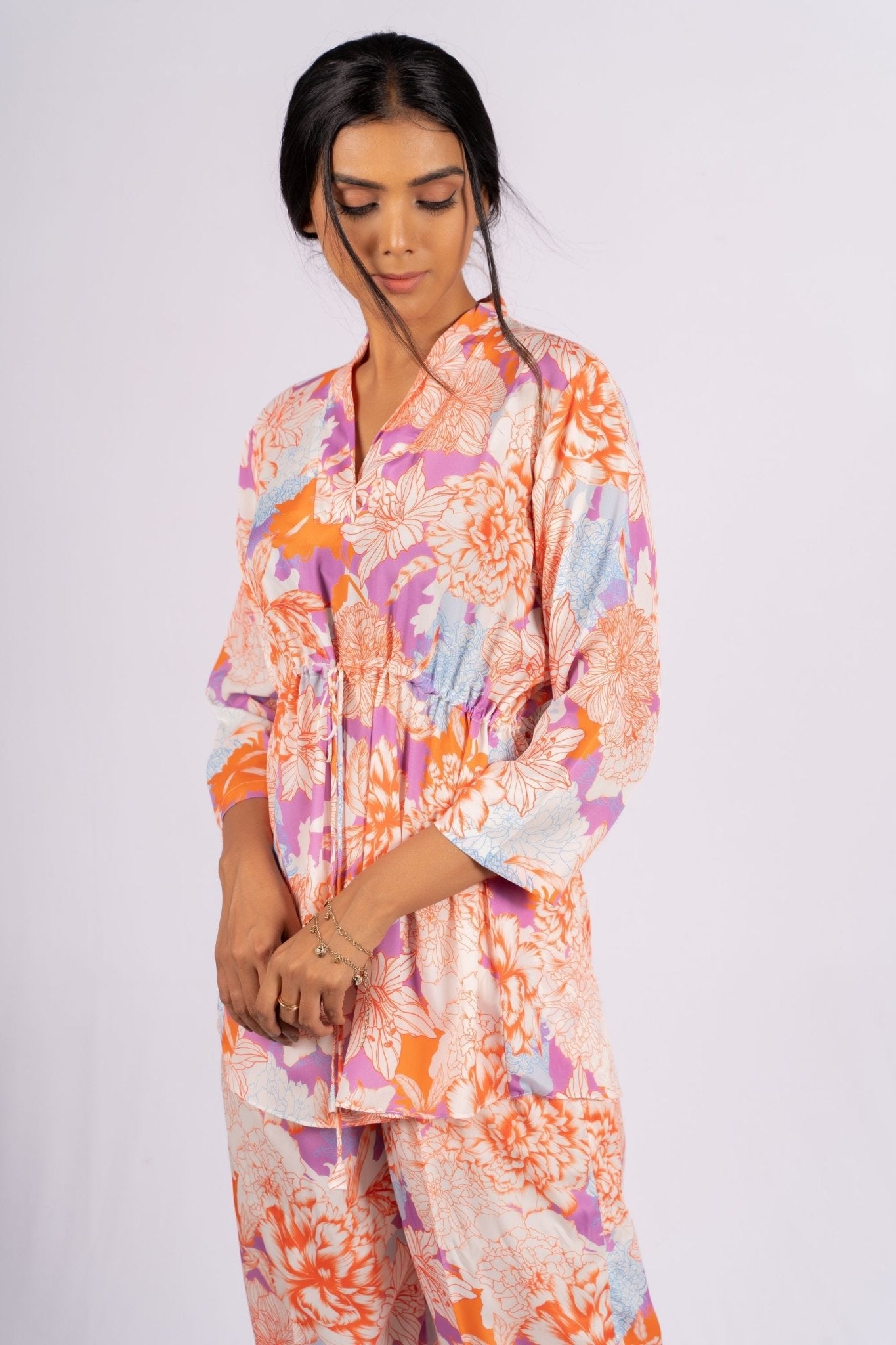 Reverie Floral Crepe Co - ord Set - doeraa