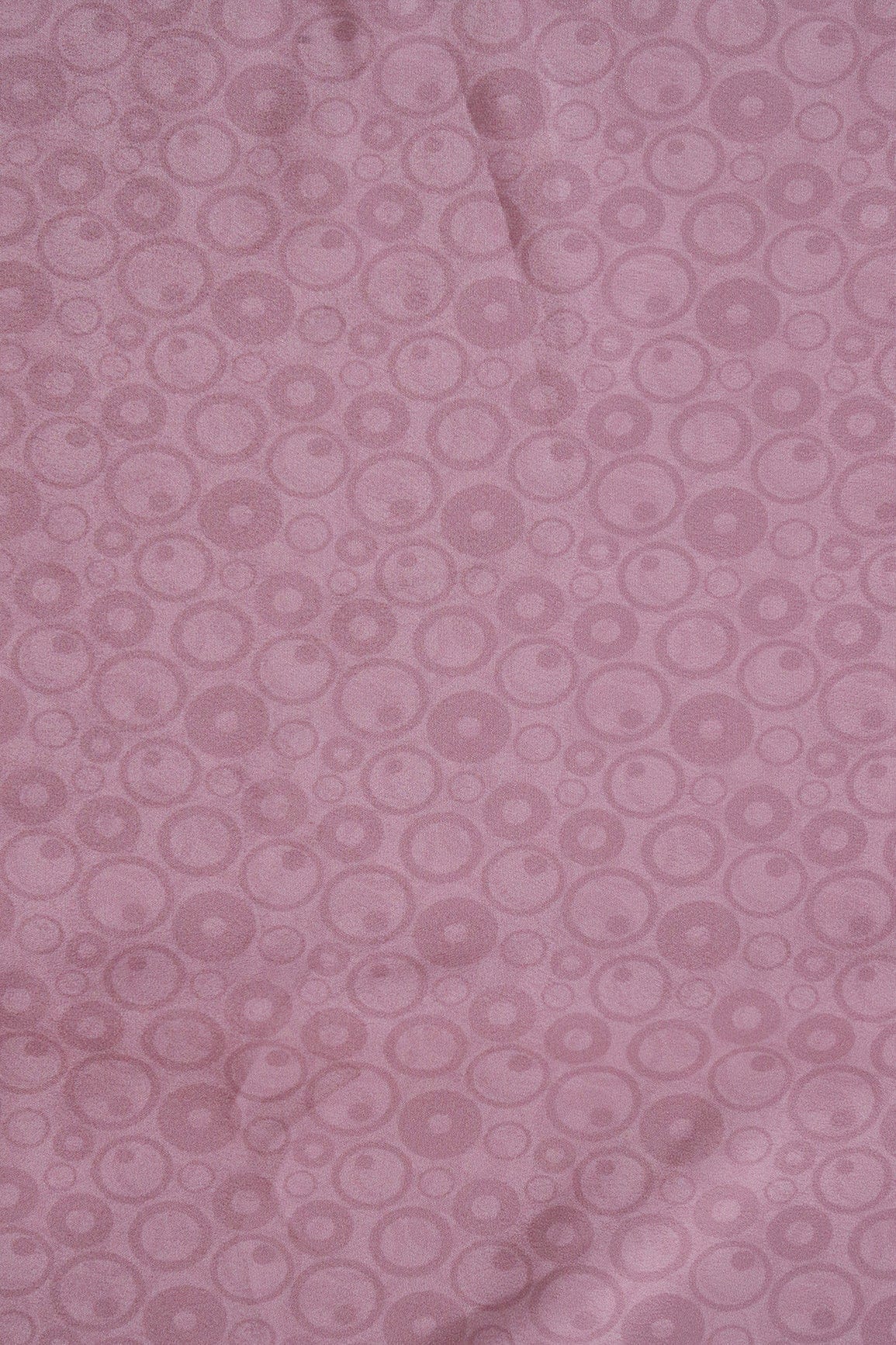 Rose Gold Geometric Pattern Digital Print On French Crepe Fabric - doeraa