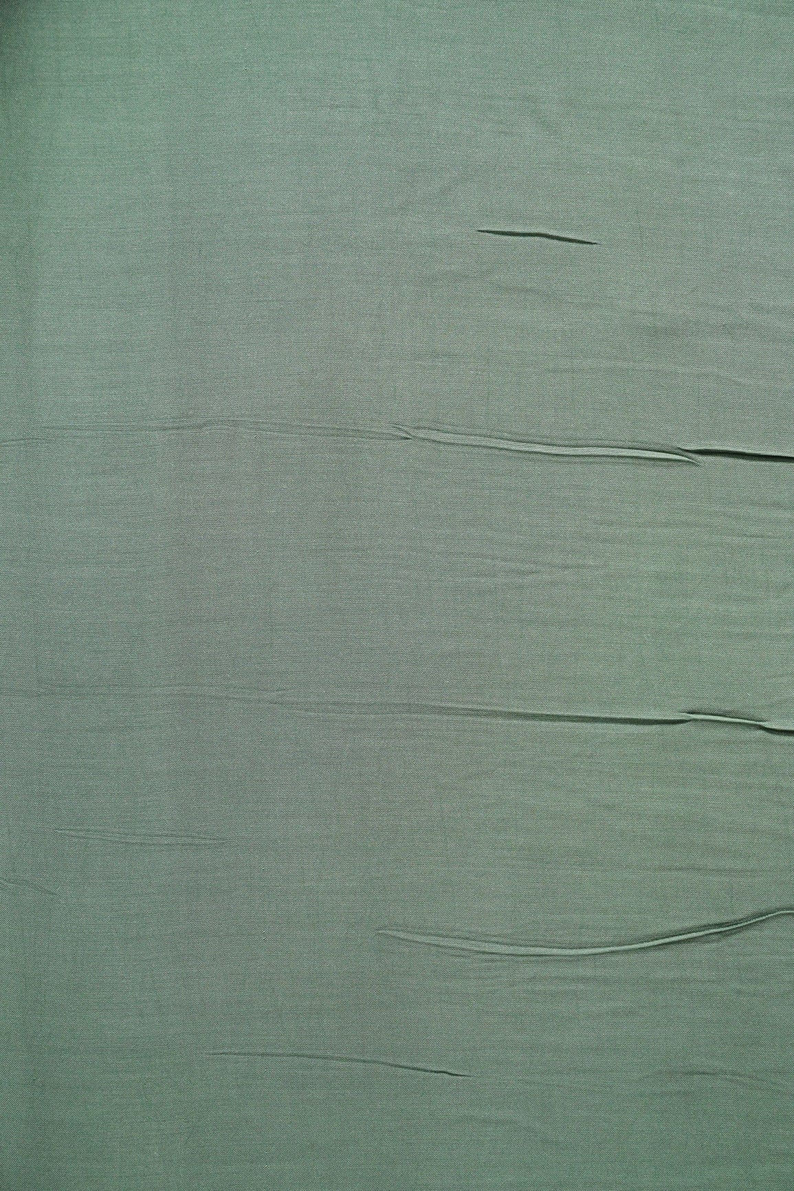 Sage Green Dyed Pure Viscose Muslin Fabric - doeraa