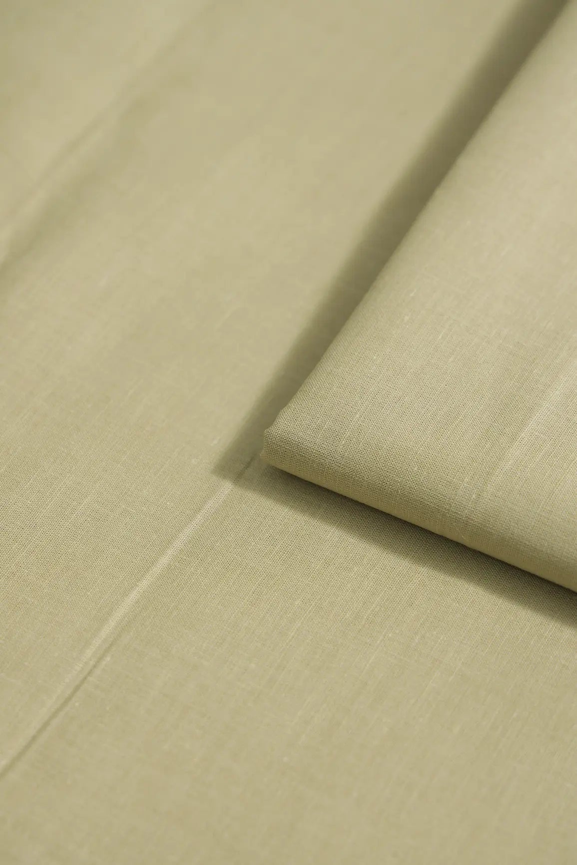 Sand Beige Dyed Pure Cotton Fabric - doeraa