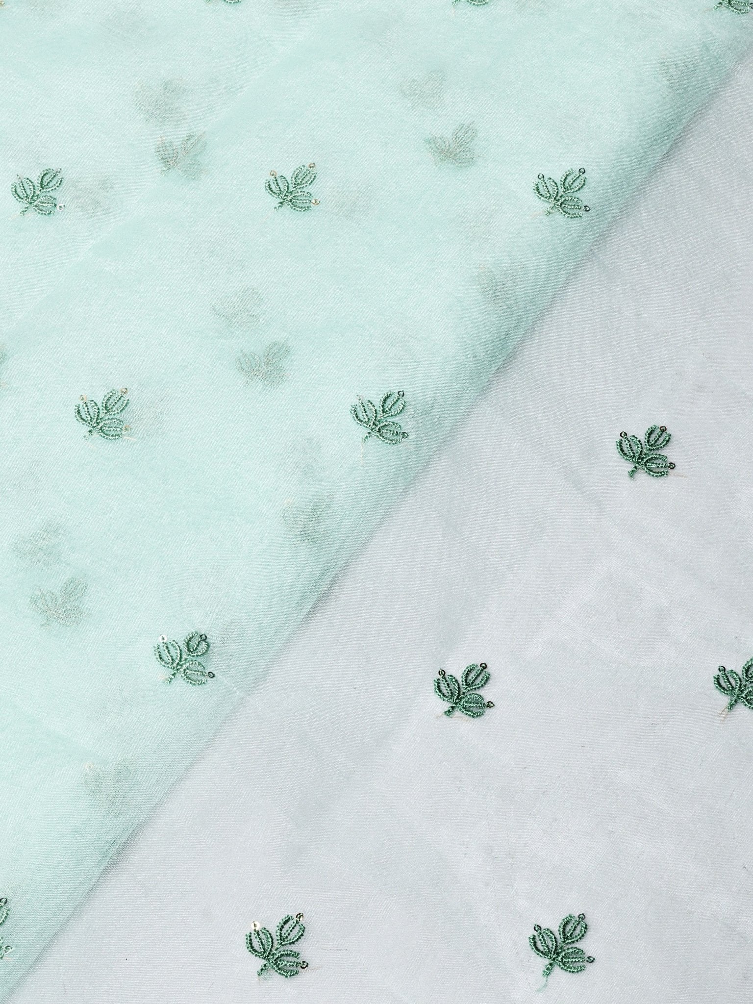 Sea Green Saree Set (2 Piece) - doeraa