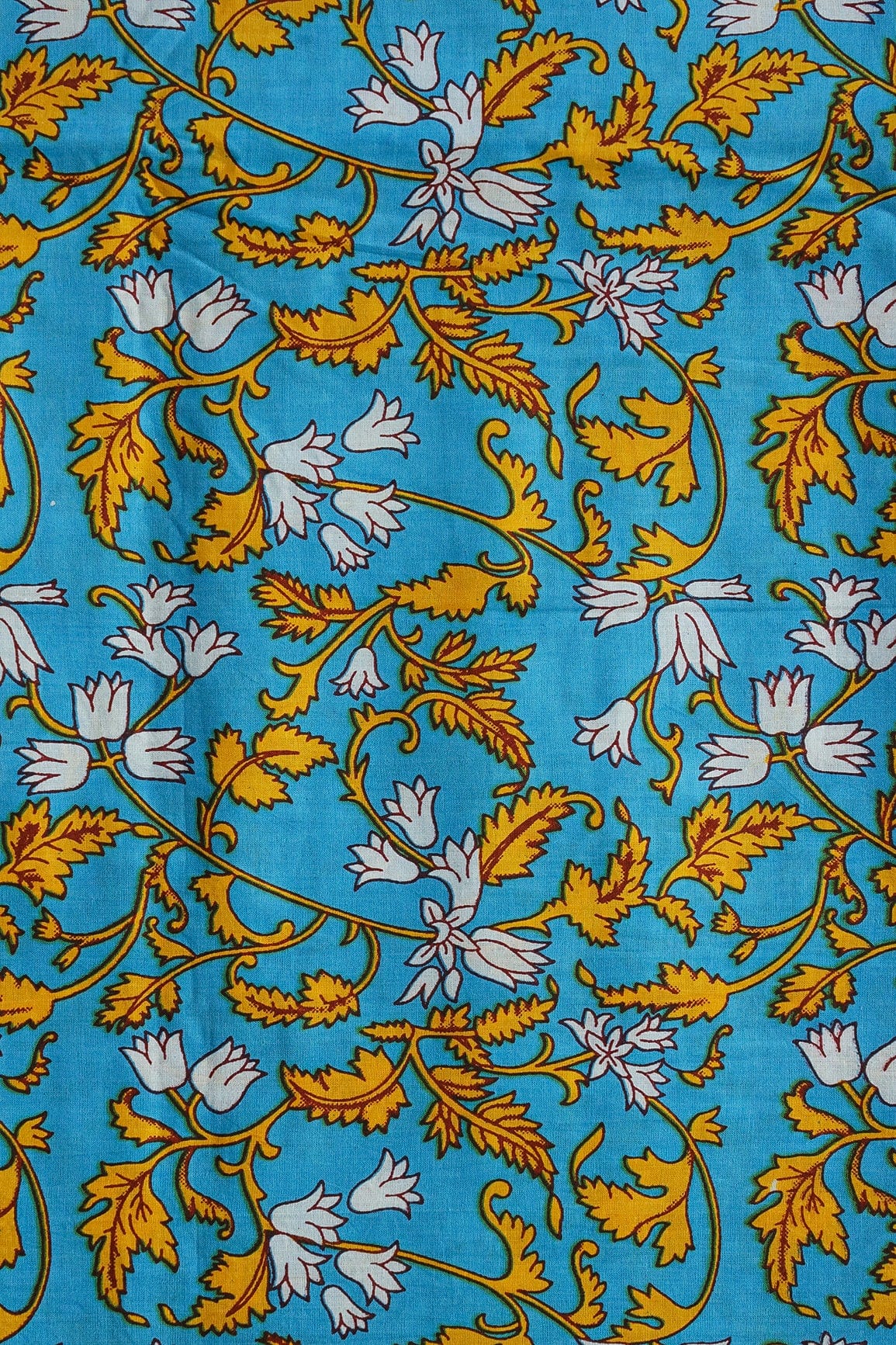 doeraa SUIT SETS Yellow And Blue Pure Cotton Unstitched Suit (2 Piece)