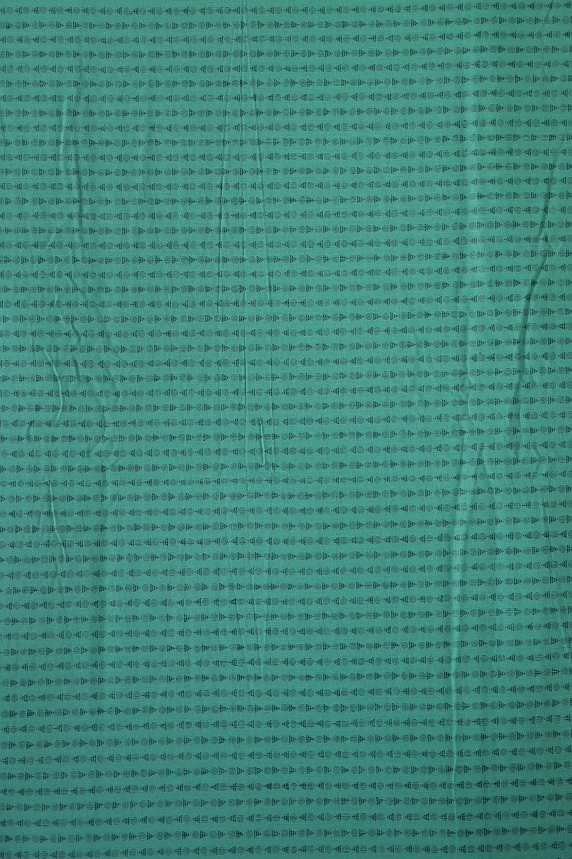 Teal And Blue Geometric Pattern Handwoven Organic Cotton Fabric - doeraa