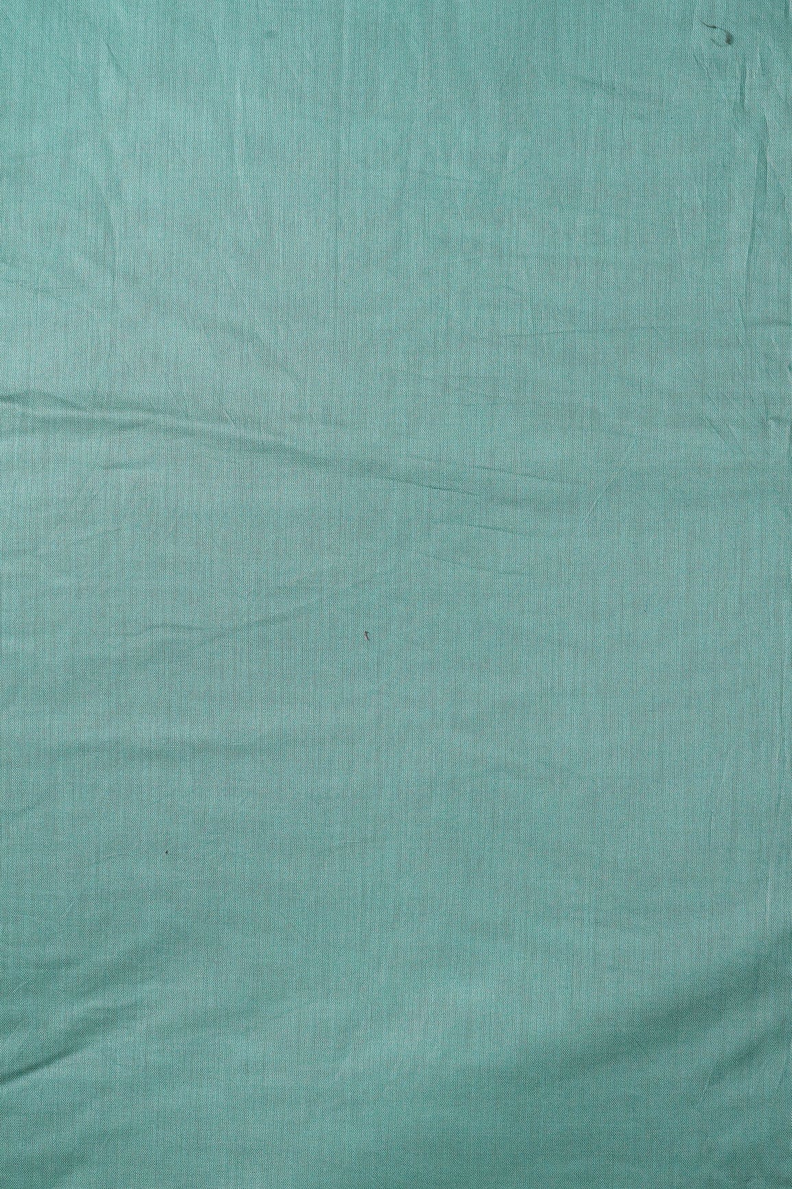 Teal Dyed Viscose Chanderi Silk Fabric - doeraa