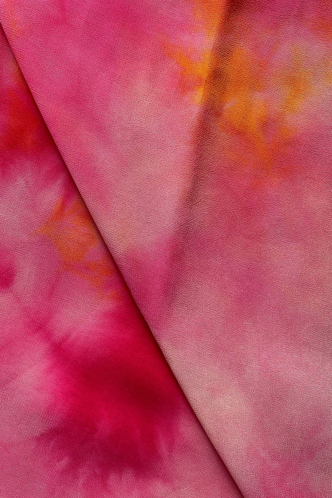 Tie & Dye Pink Unstitched Lehenga Set Fabric (3 Piece) - doeraa