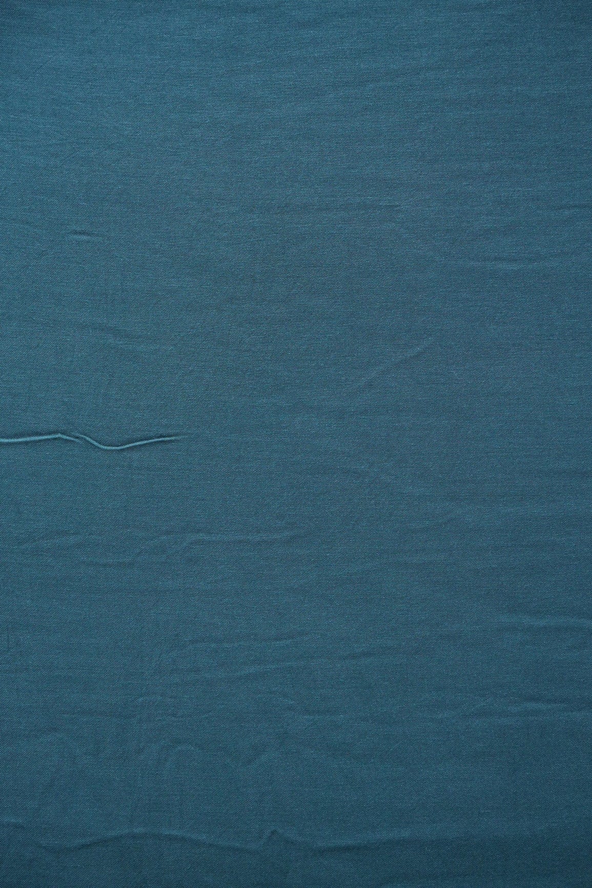 Yale Blue Dyed Pure Viscose Muslin Fabric - doeraa