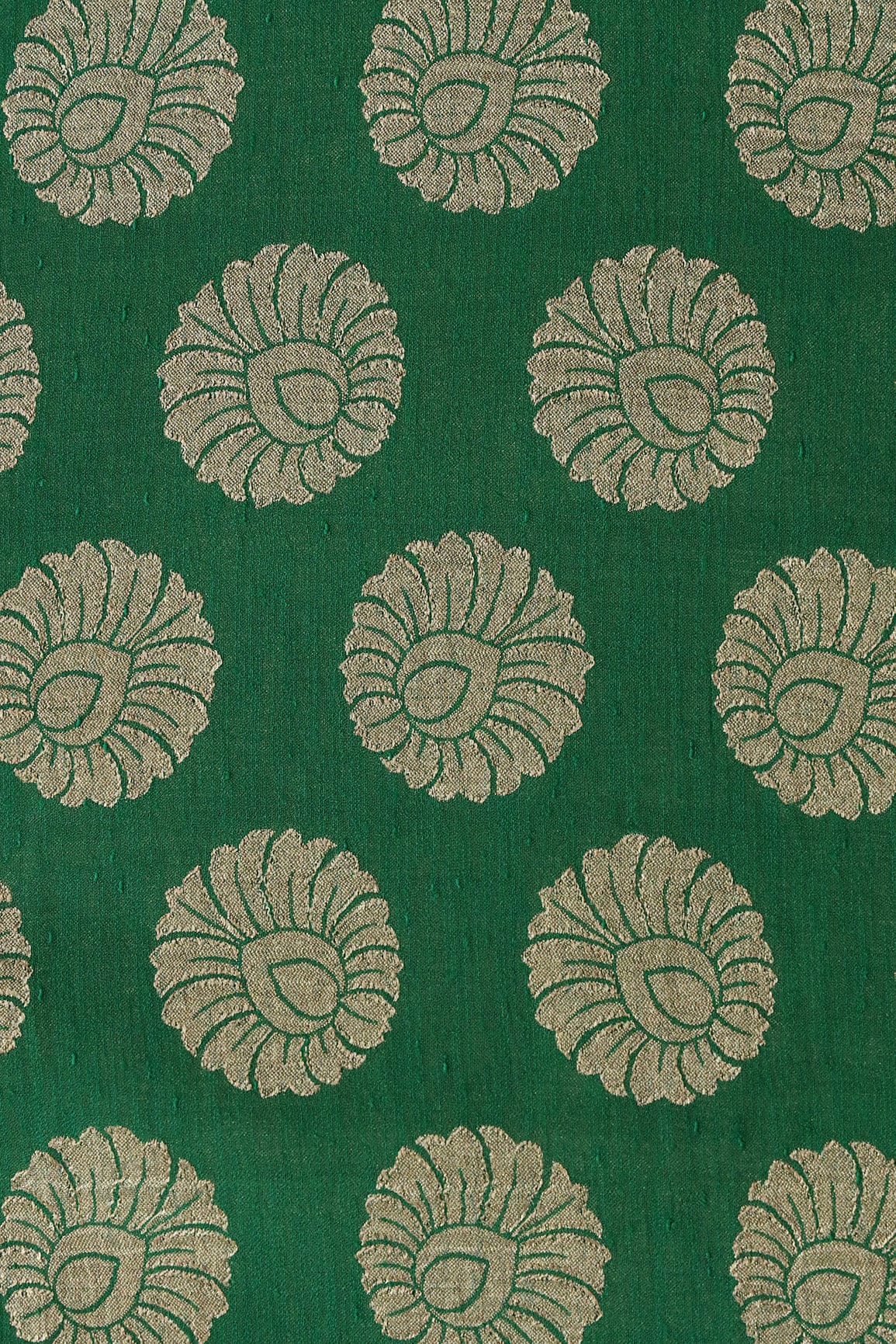 doeraa Banarasi Fabrics Green Ethnic Butta Pure Taspa Zari Banarasi Jacquard Fabric