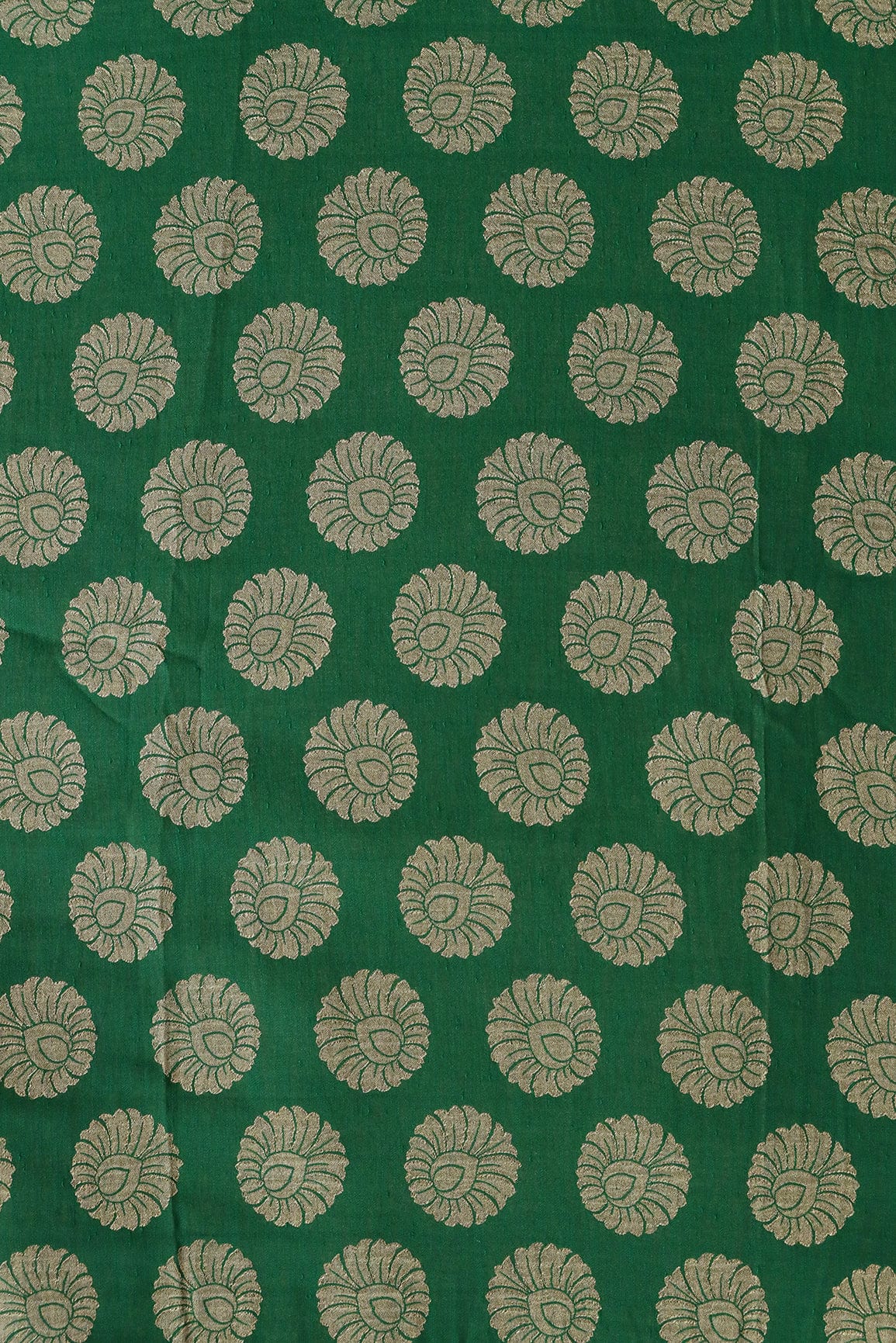 doeraa Banarasi Fabrics Green Ethnic Butta Pure Taspa Zari Banarasi Jacquard Fabric
