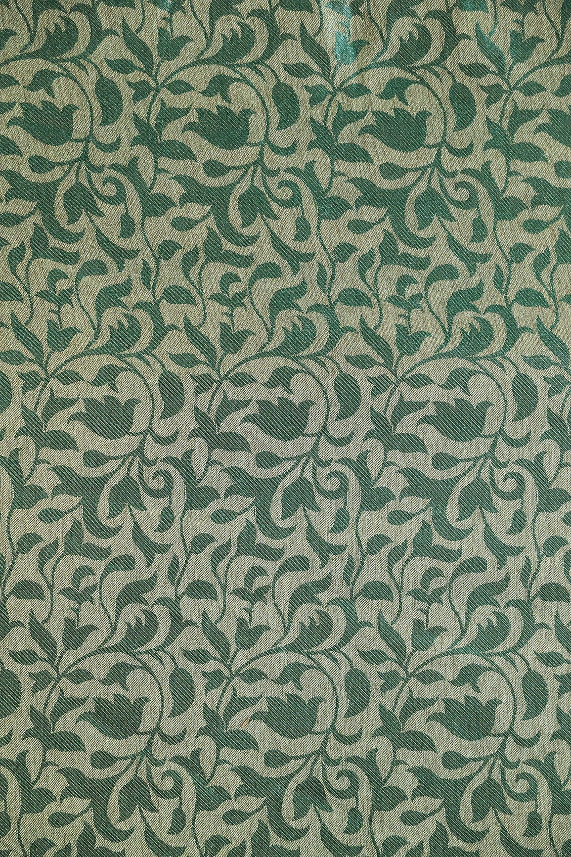 doeraa Banarasi Fabrics Green Ethnic Silk Satin Jute Banarasi Jacquard Fabric