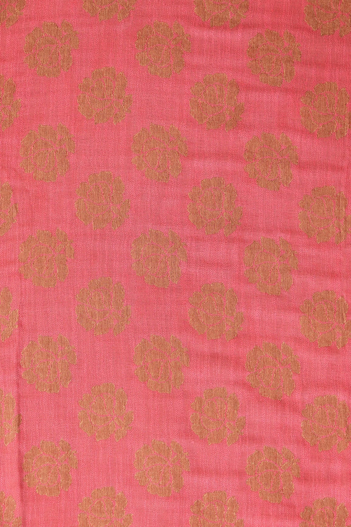 doeraa Banarasi Fabrics Pink Floral Pure Taspa Jute Banarasi Jacquard Fabric