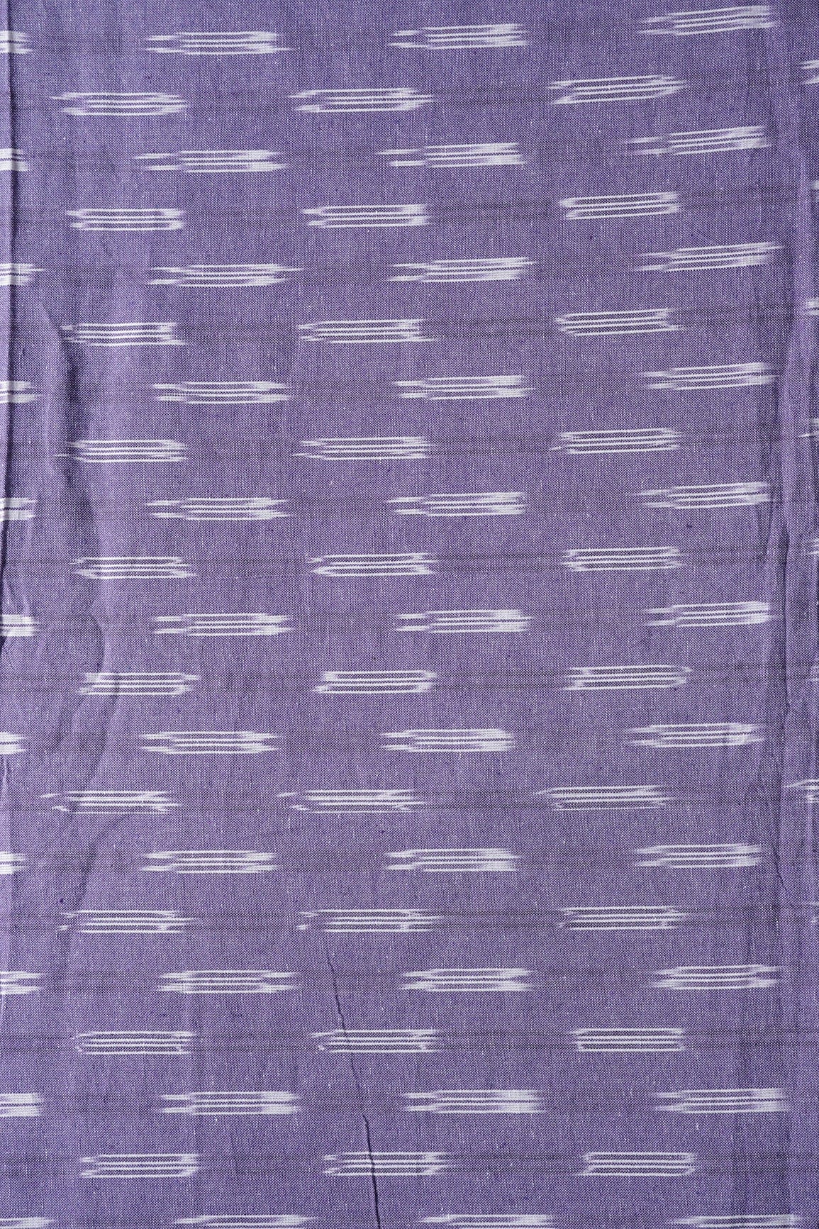 doeraa Hand Woven Lavender And White Geometric Pattern Handwoven Ikat Organic Cotton Fabric