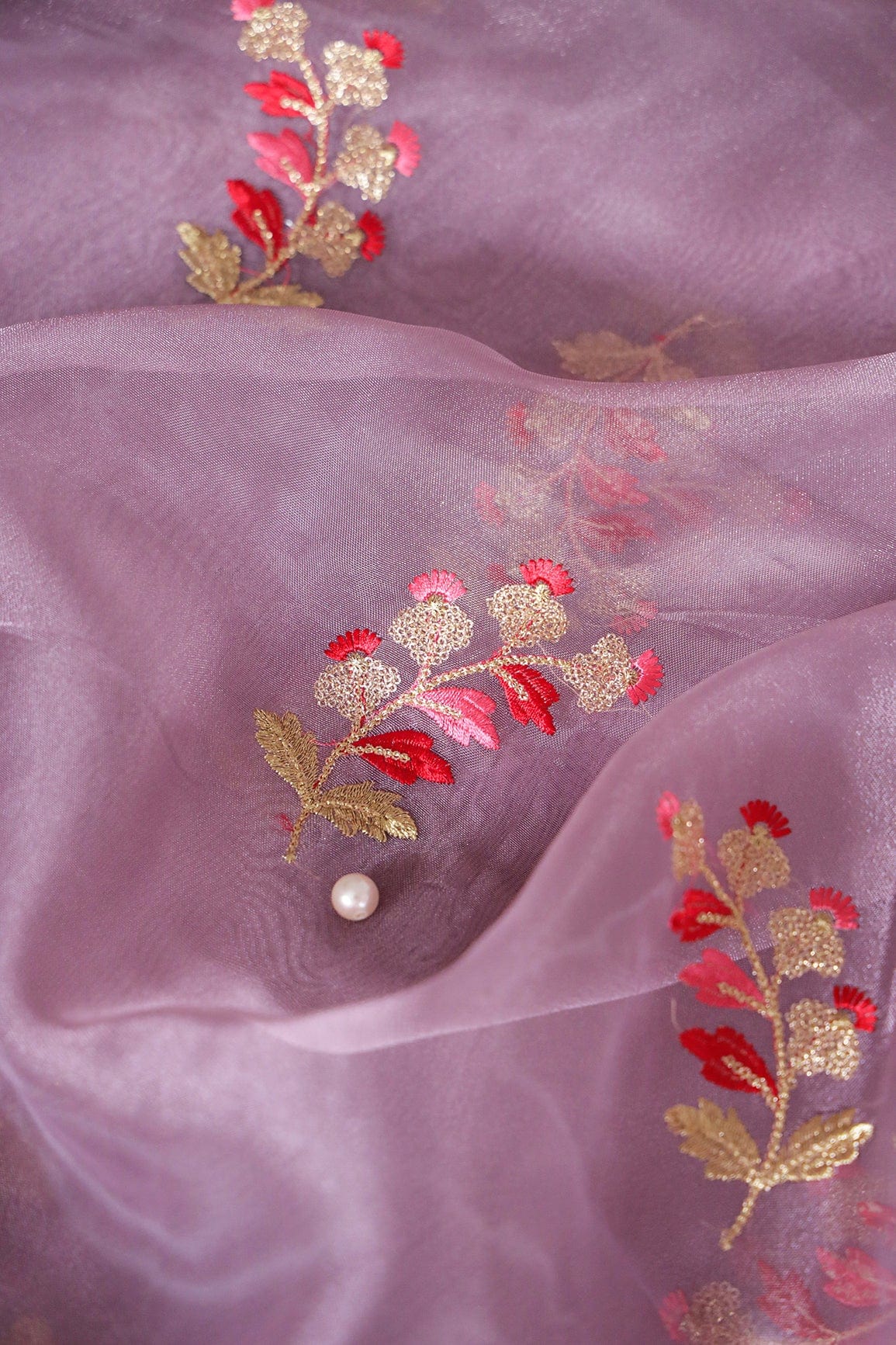 doeraa LEHENGA SET Copy of Beige and Red Unstitched Lehenga Set Fabric (3 Piece)