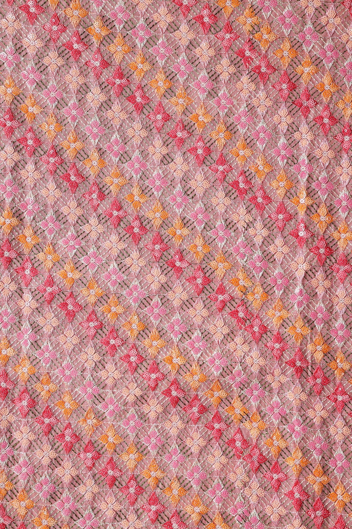 doeraa LEHENGA SET Copy of Cream And Coral Pink Unstitched Lehenga Set Fabric (3 Piece)