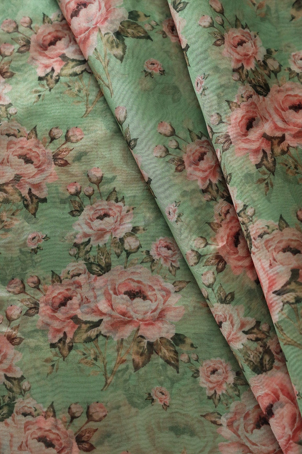 doeraa LEHENGA SET Parrot Green And Pink Unstitched Lehenga Set Fabric (3 Piece)