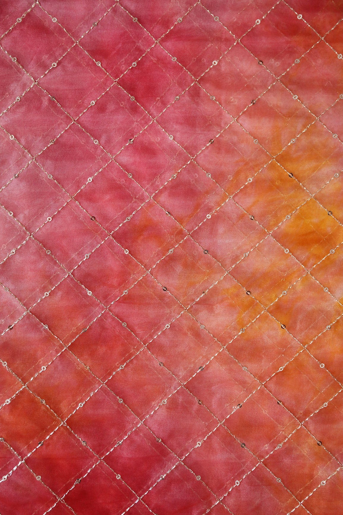 doeraa LEHENGA SET Pink And Orange Unstitched Lehenga Set Fabric (3 Piece)