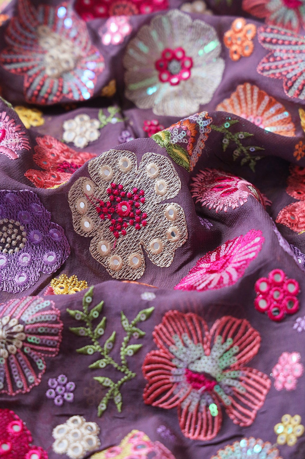 doeraa LEHENGA SET Viola Purple And Coral Pink Unstitched Lehenga Set Fabric (3 Piece)