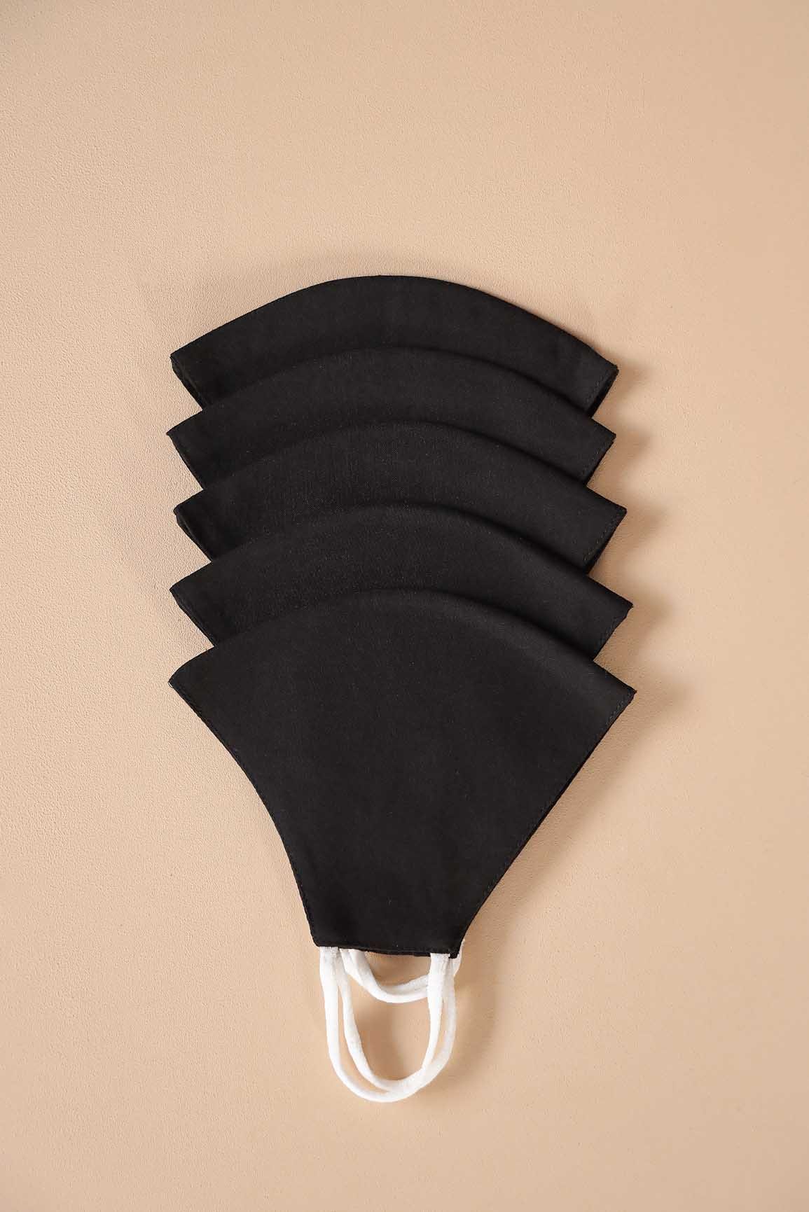 doeraa Masks Black Masks / 10 pieces Super Comfortable 3 Layer Cotton Masks