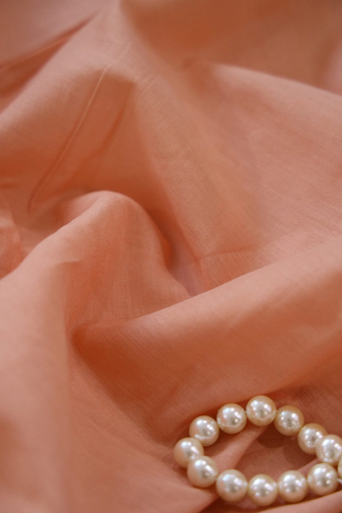 doeraa Plain Dyed Fabrics Dusty Peach Lawn Cotton Fabric