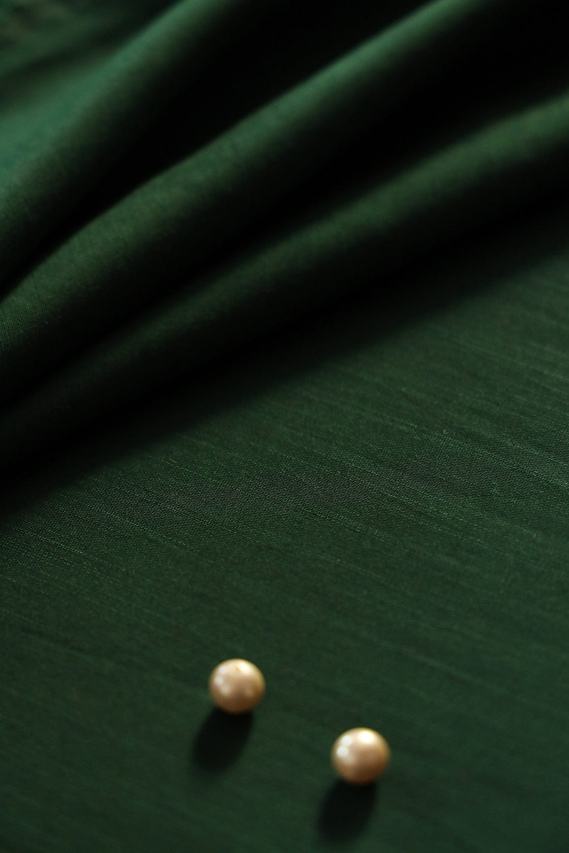 doeraa Plain Fabrics Bottle Green Raw Silk Fabric