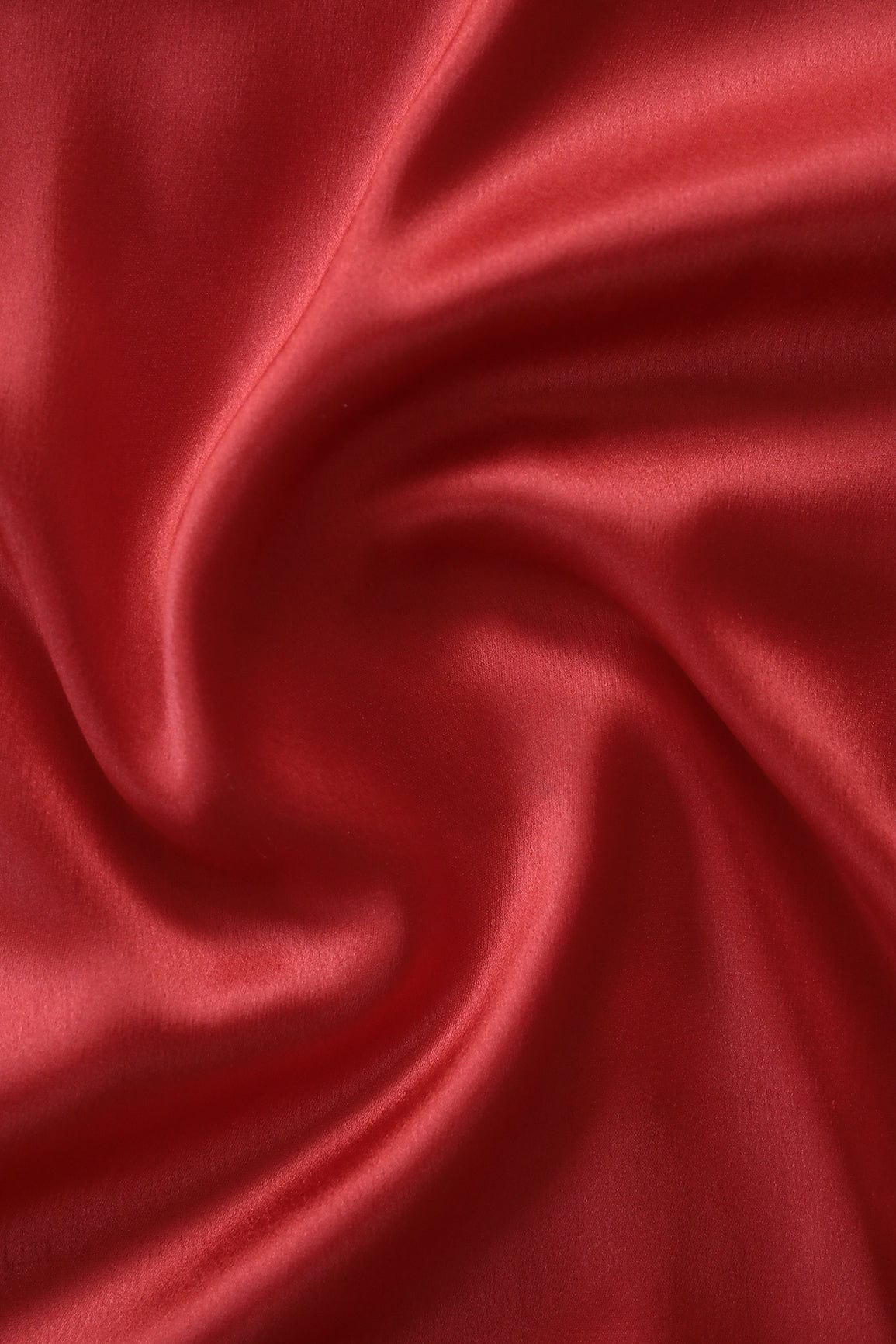 doeraa Plain Fabrics Bright Red Dyed Satin