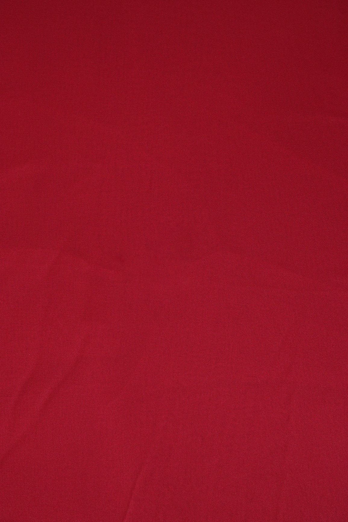doeraa Plain Fabrics Cherry Red Dyed Georgette Satin Fabric