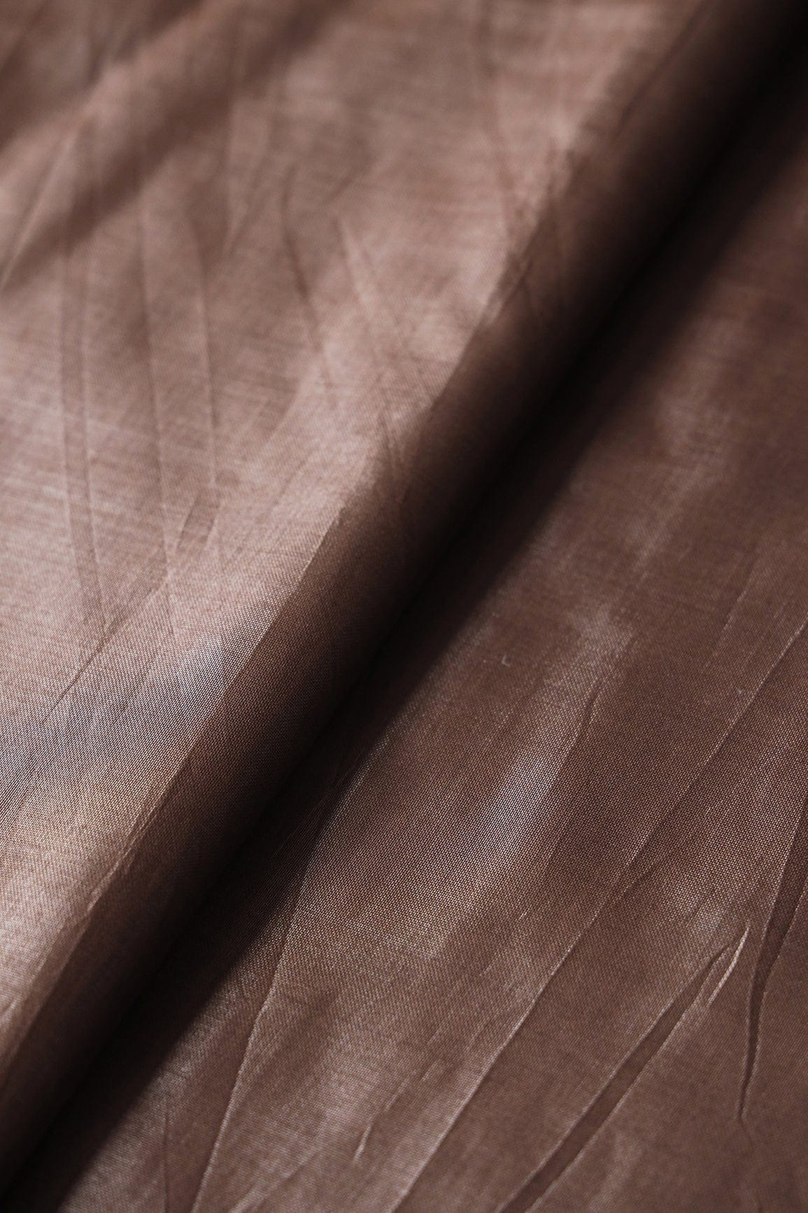 doeraa Plain Fabrics Dark Brown Dyed Viscose Chanderi Silk Fabric