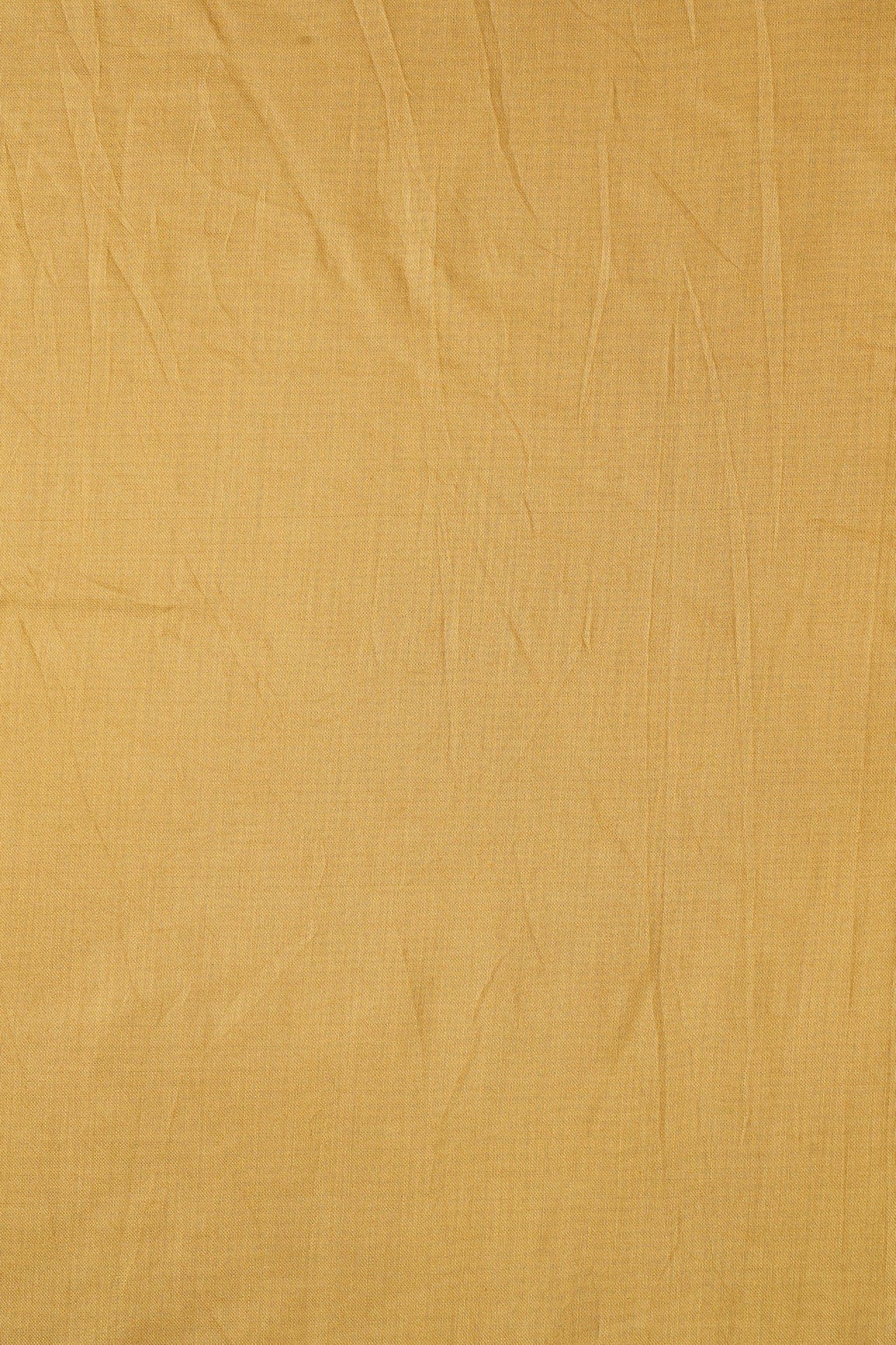 doeraa Plain Fabrics Mustard Dyed Viscose Chanderi Silk Fabric