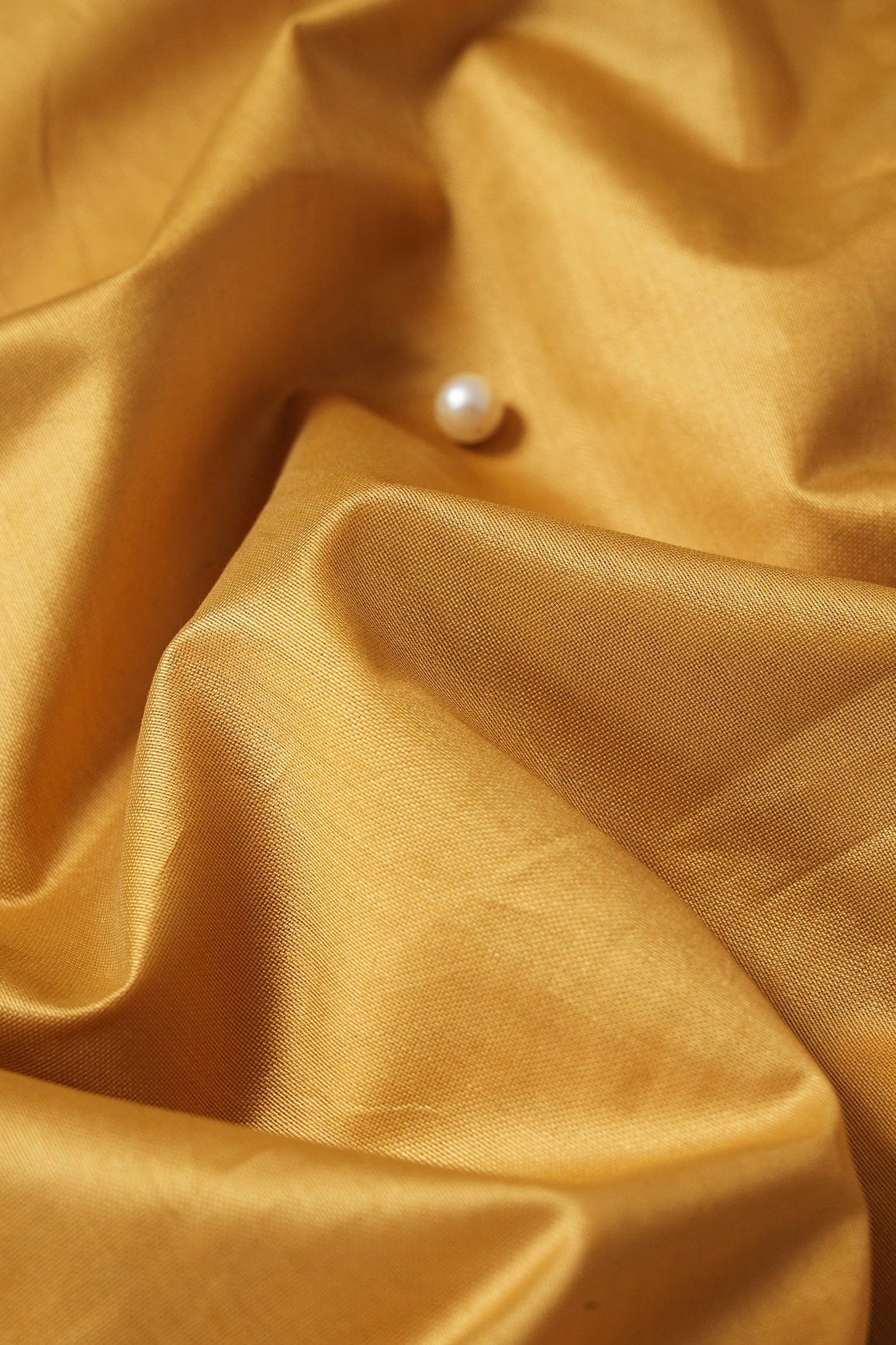 doeraa Plain Fabrics Mustard Dyed Viscose Chanderi Silk Fabric