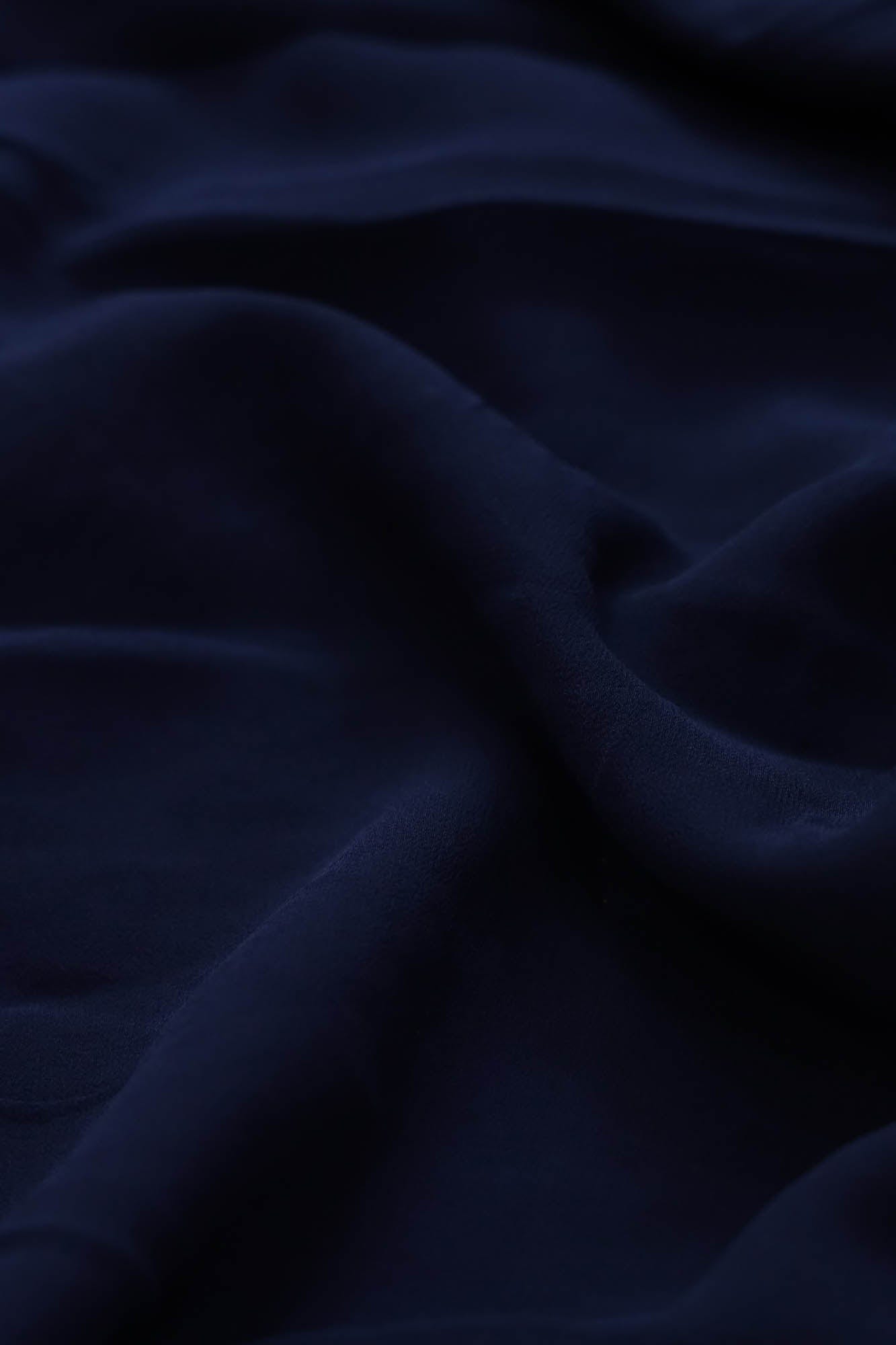 doeraa Plain Fabrics Navy Blue Dyed Georgette Fabric