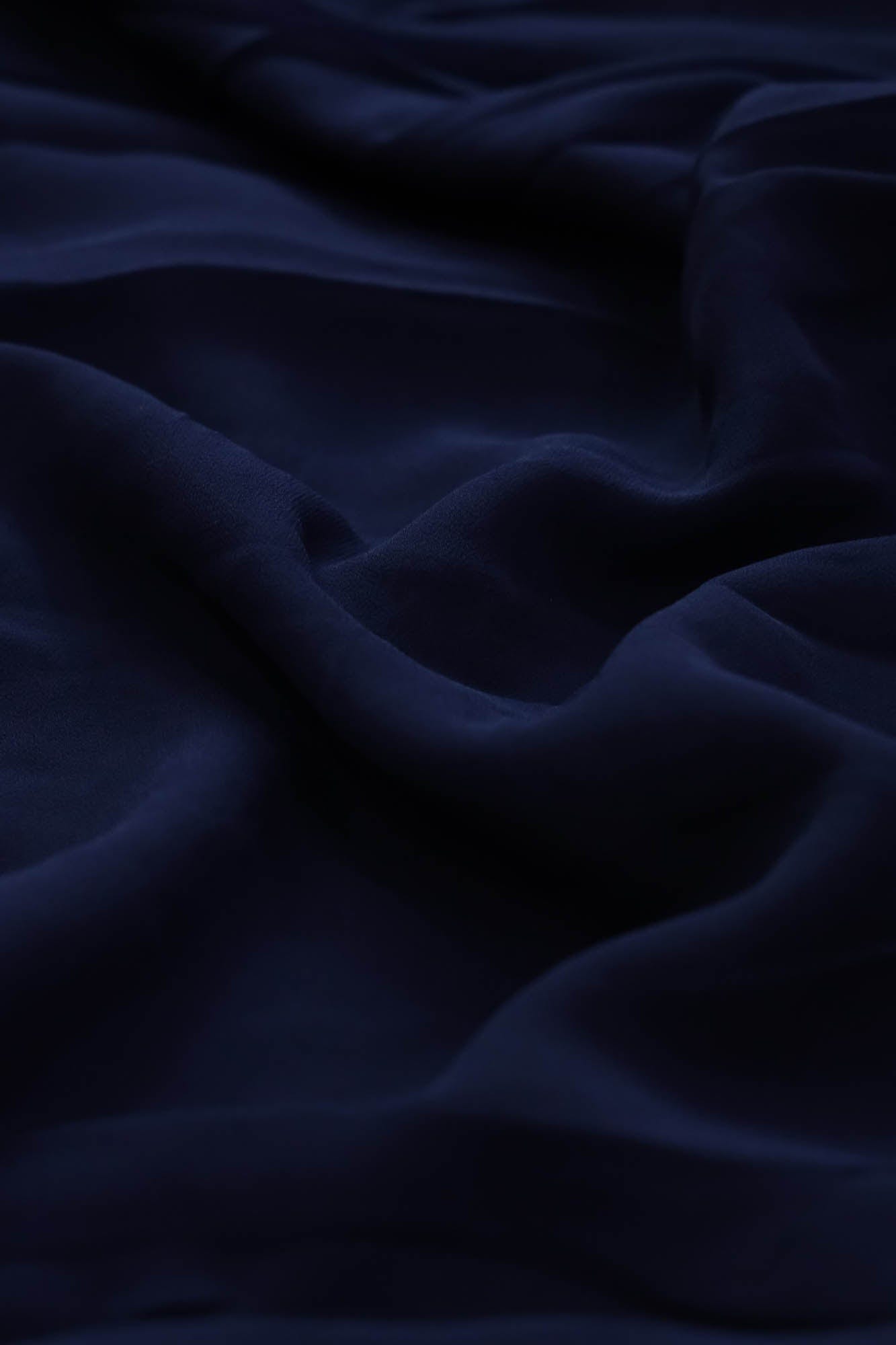 doeraa Plain Fabrics Navy Blue Dyed Georgette Fabric