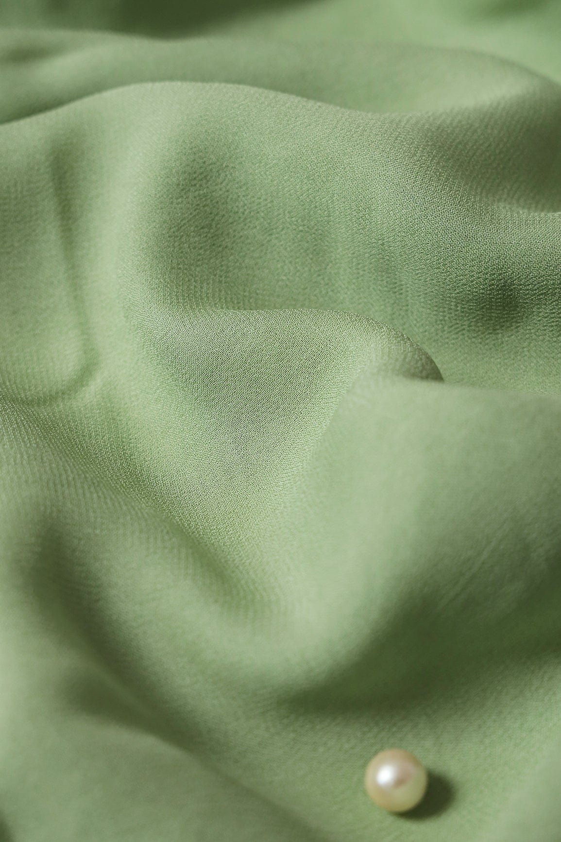 doeraa Plain Fabrics Olive Dyed Viscose Georgette Fabric