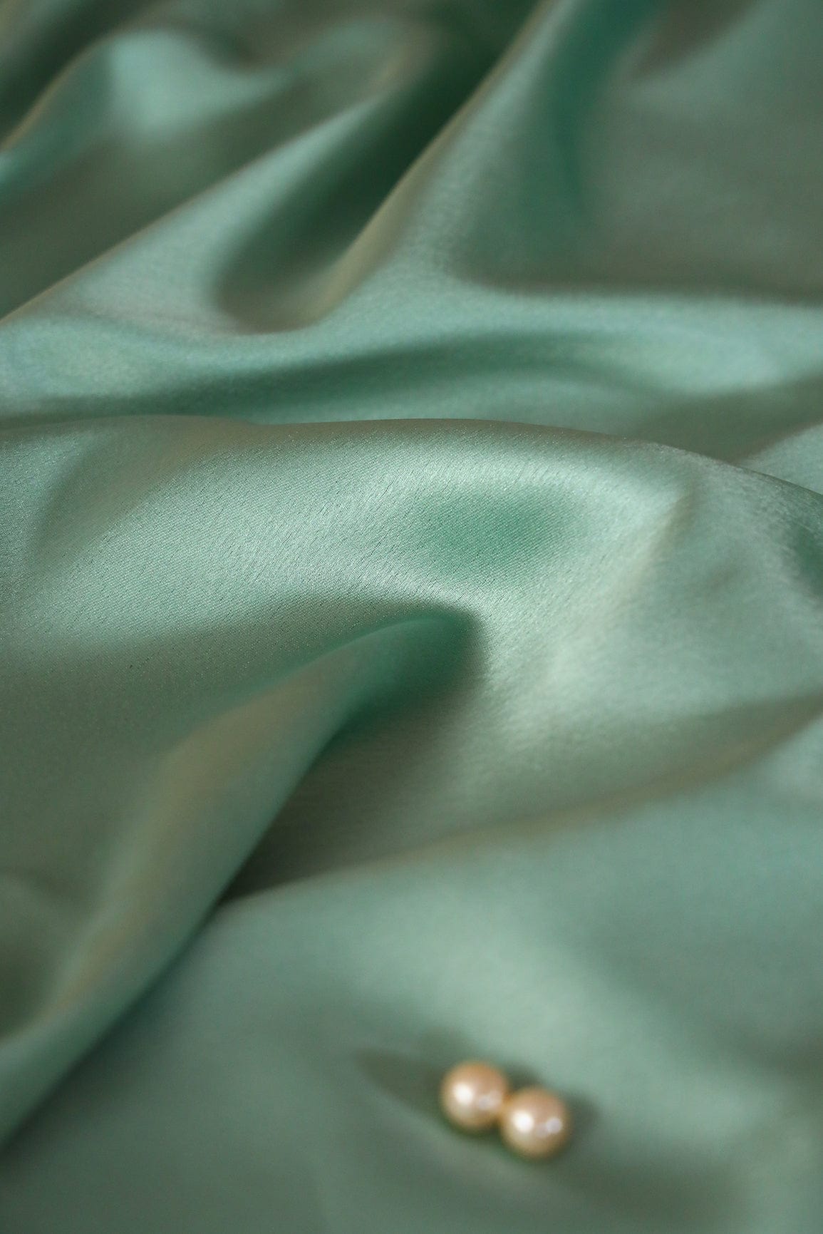 doeraa Plain Fabrics Sea Green Dyed Satin