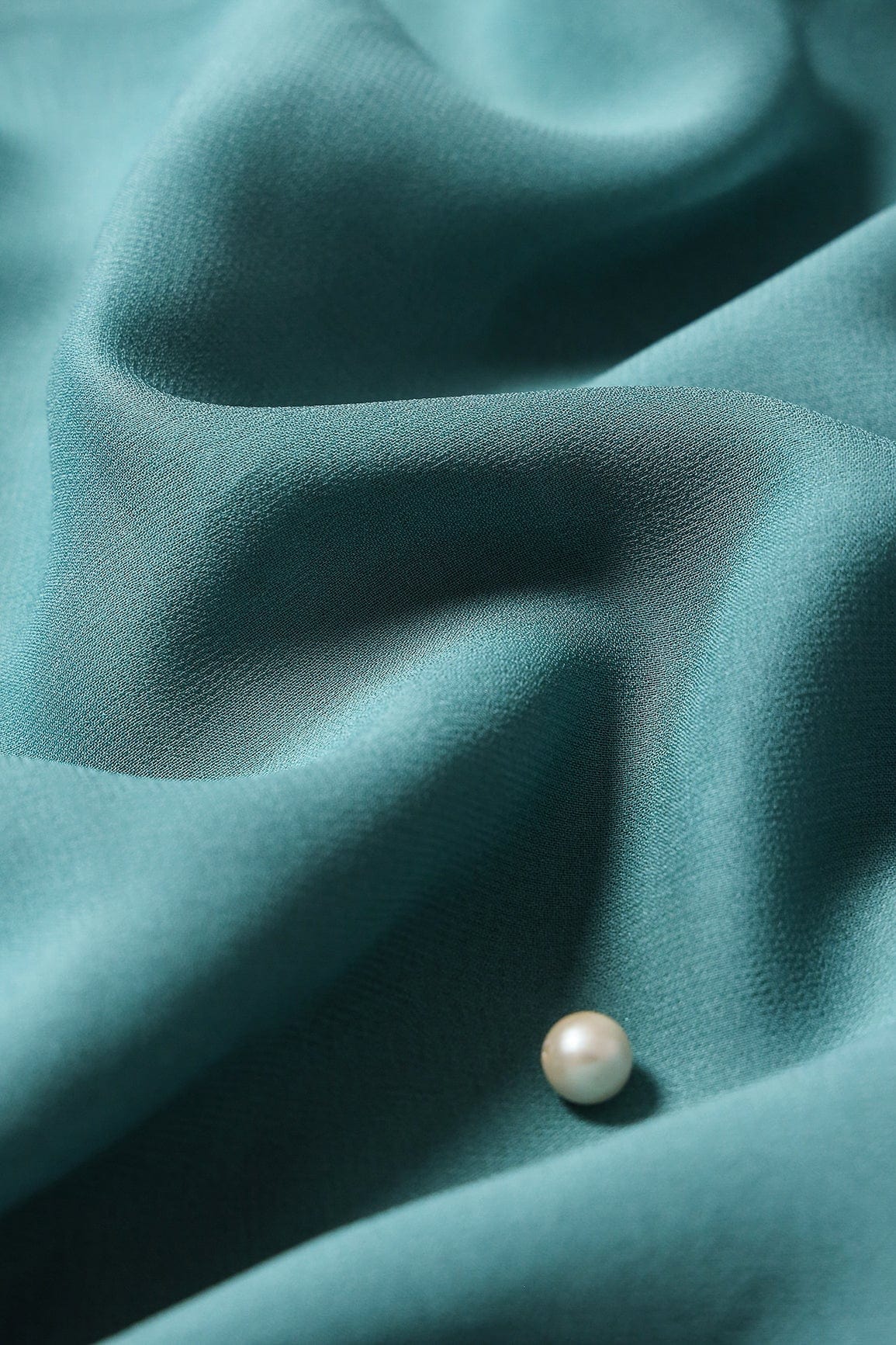 doeraa Plain Fabrics Teal Dyed Viscose Georgette Fabric