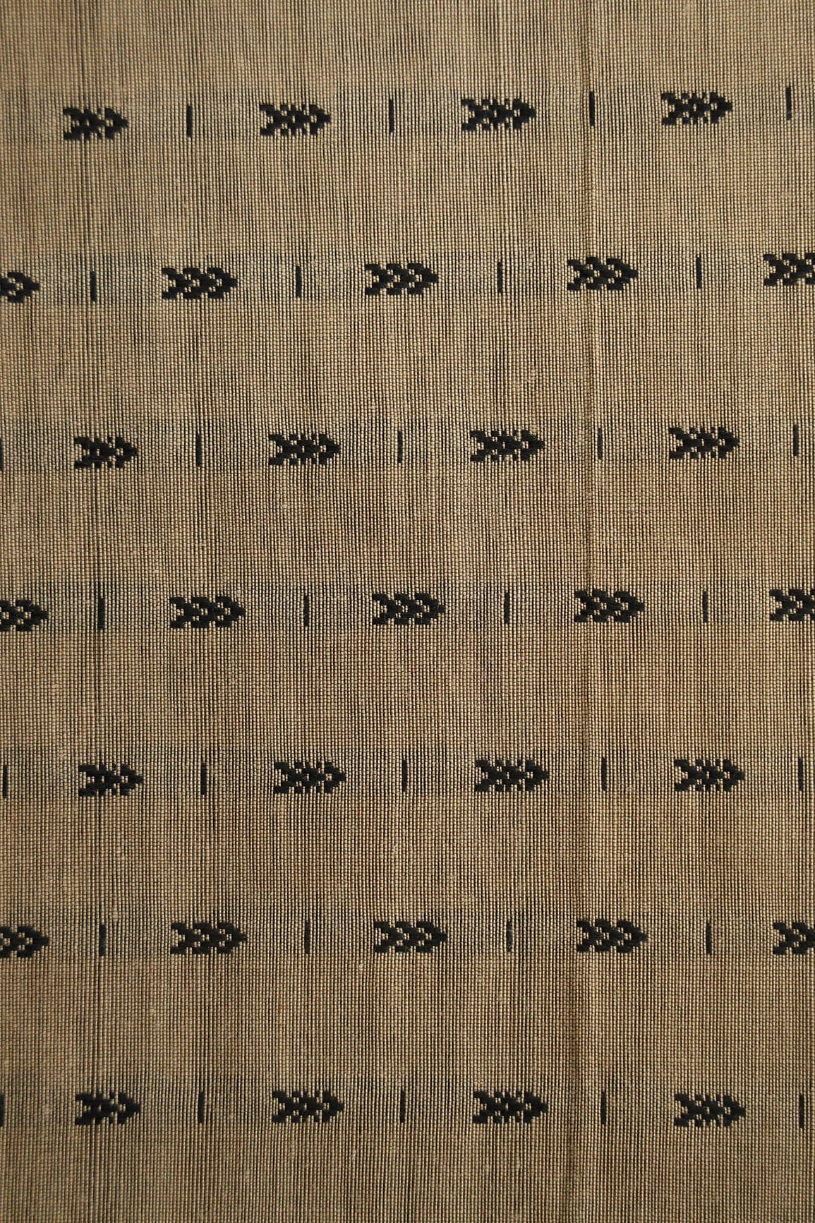 doeraa Prints Beige And Black Geometric Pattern Handwoven Two Tone Chanderi Silk Fabric