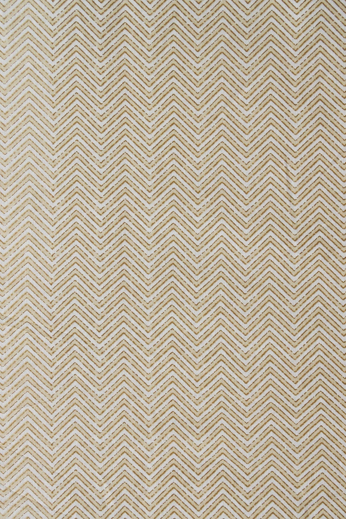 doeraa Prints Beige And Olive Chevron Print On Pure Mul Cotton Fabric