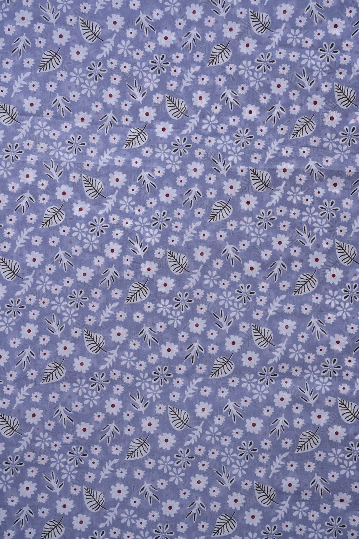 doeraa Prints Big Width "56" White Small Floral Digital Print On Light Blue Grey Georgette Fabric