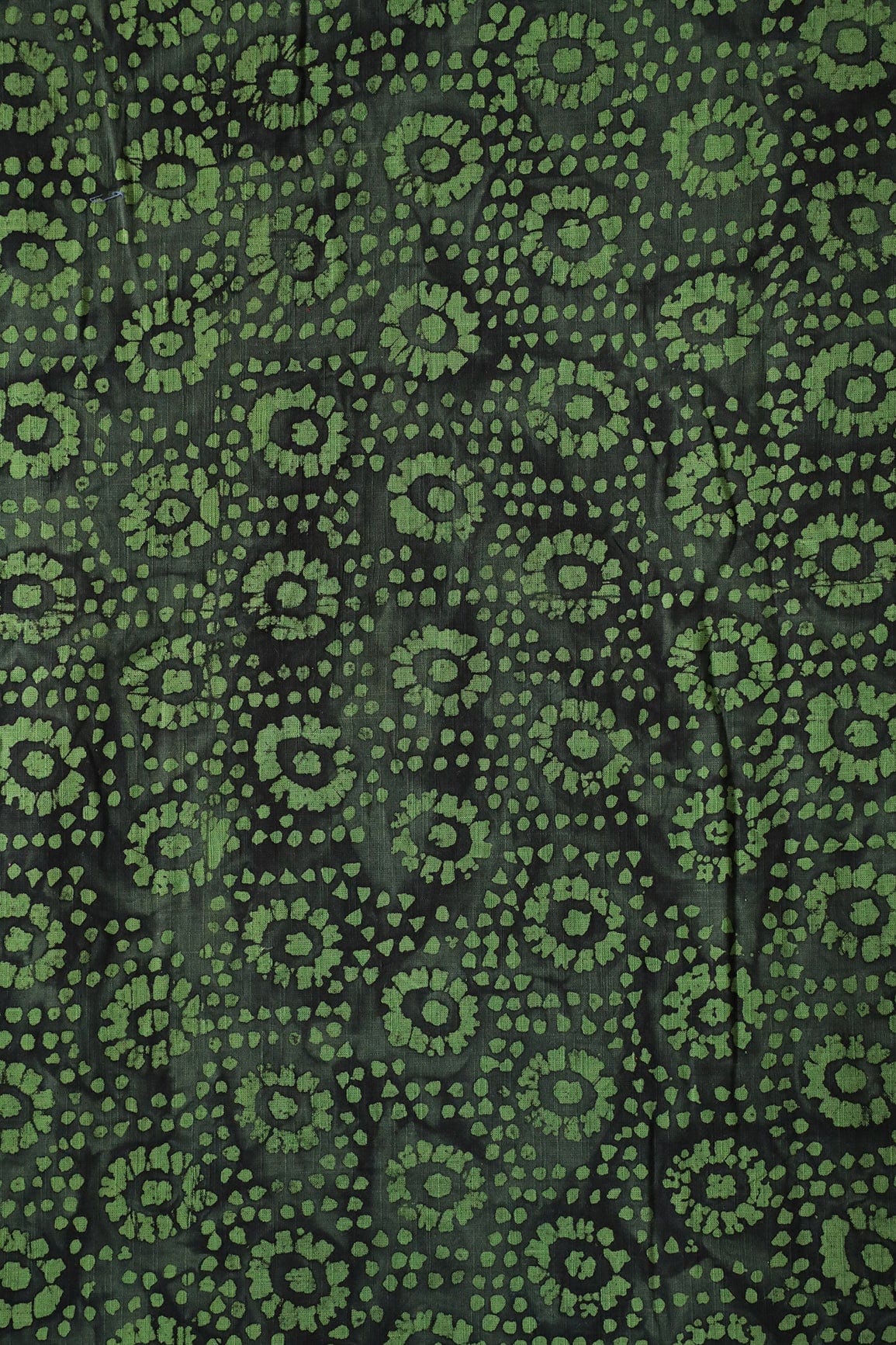 doeraa Prints Black And Olive Floral Pattern Batik Handblock Organic Cotton Fabric