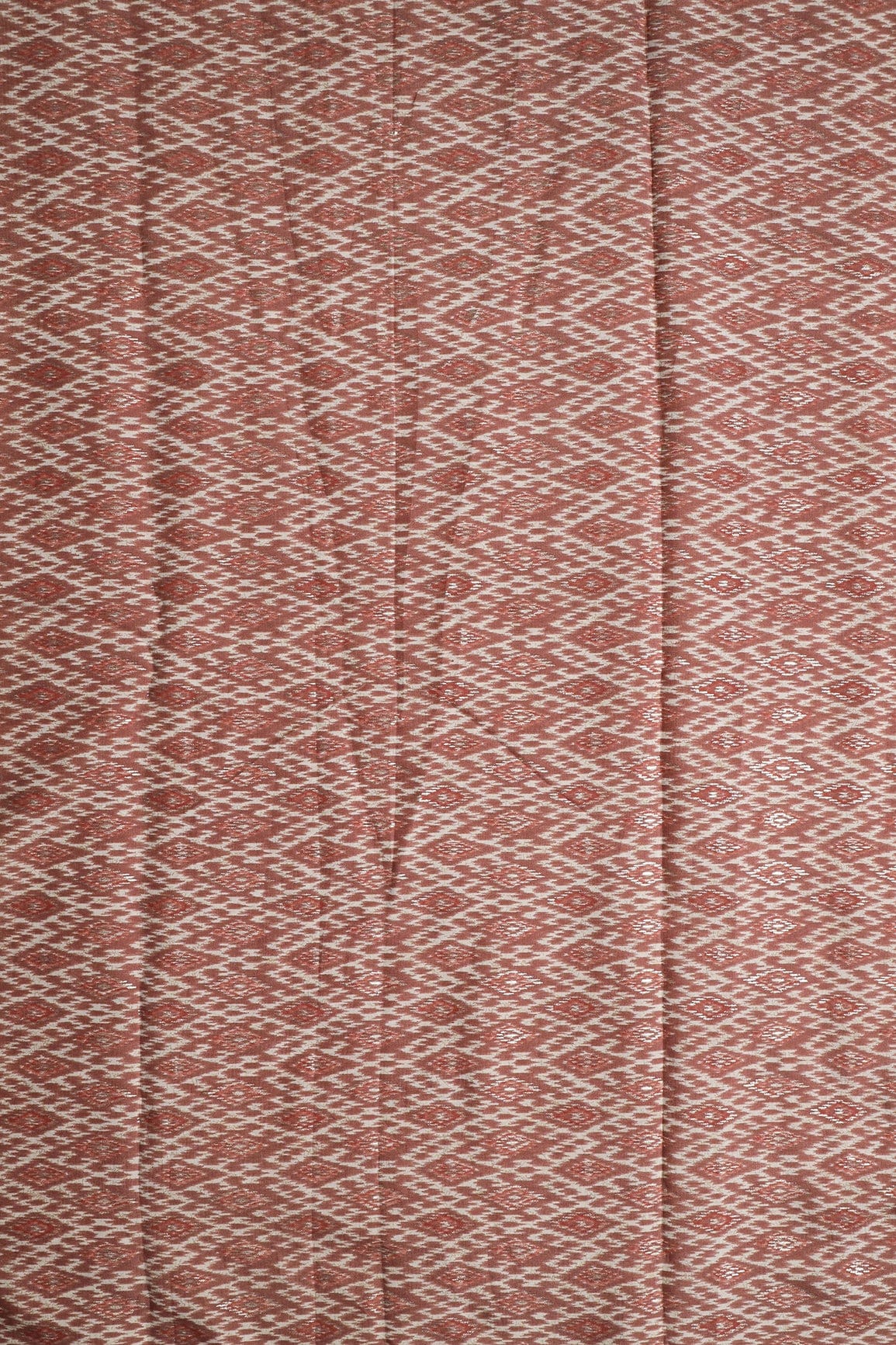 doeraa Prints Brown And Beige Geometric Foil Print On Pure Chanderi Silk Fabric