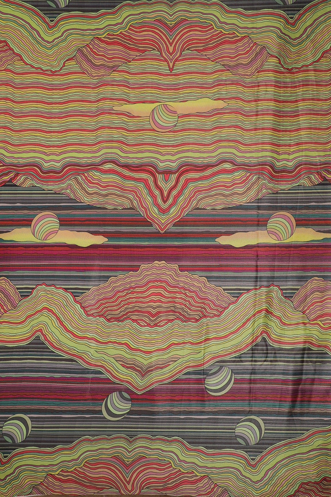 doeraa Prints Copy of Multi Color Abstract Pattern Digital Print On Malai Crepe Fabric